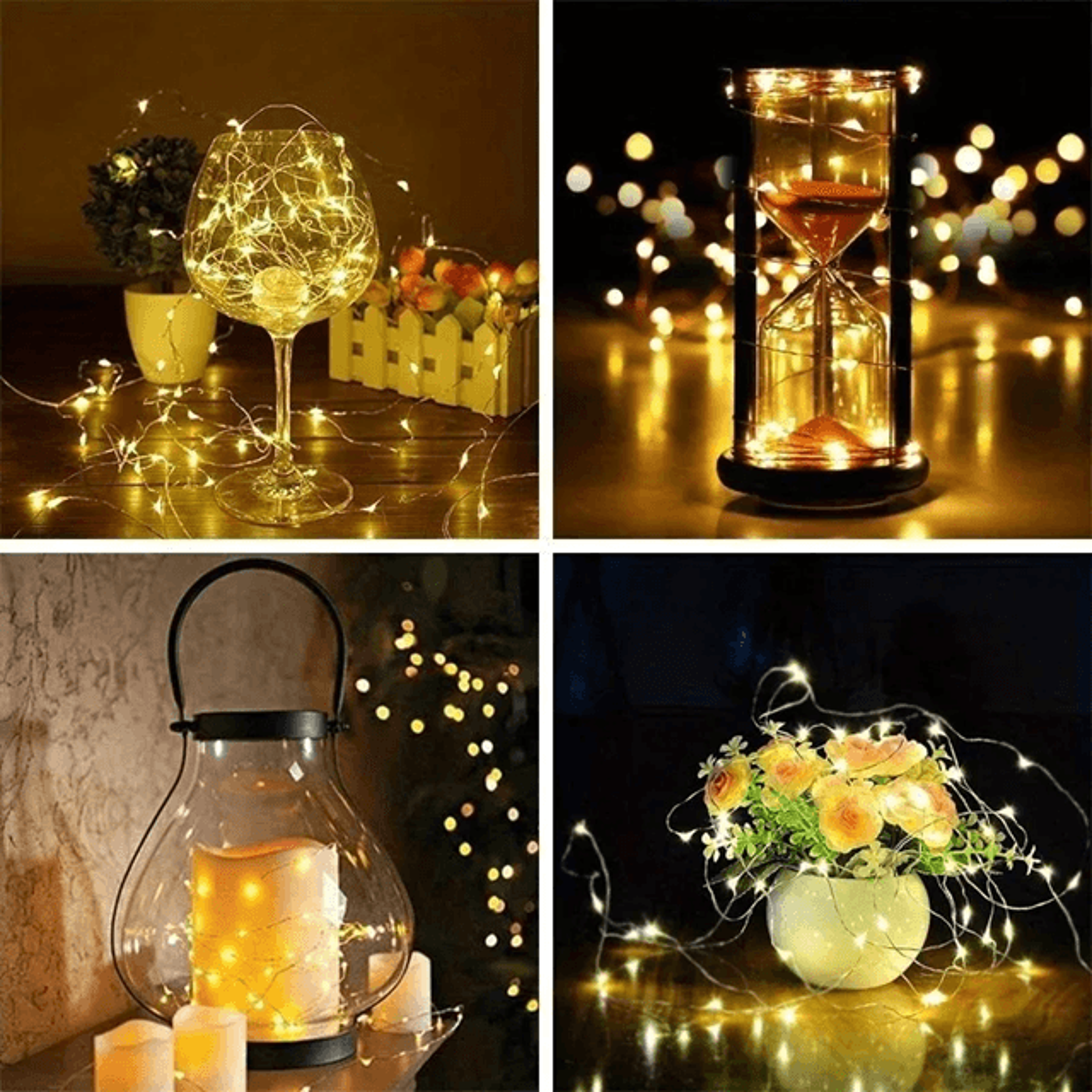 TwinkleTrail 10Pack Waterproof Mini Copper Fairy Lights Battery Powered 3 Speed Modes 1