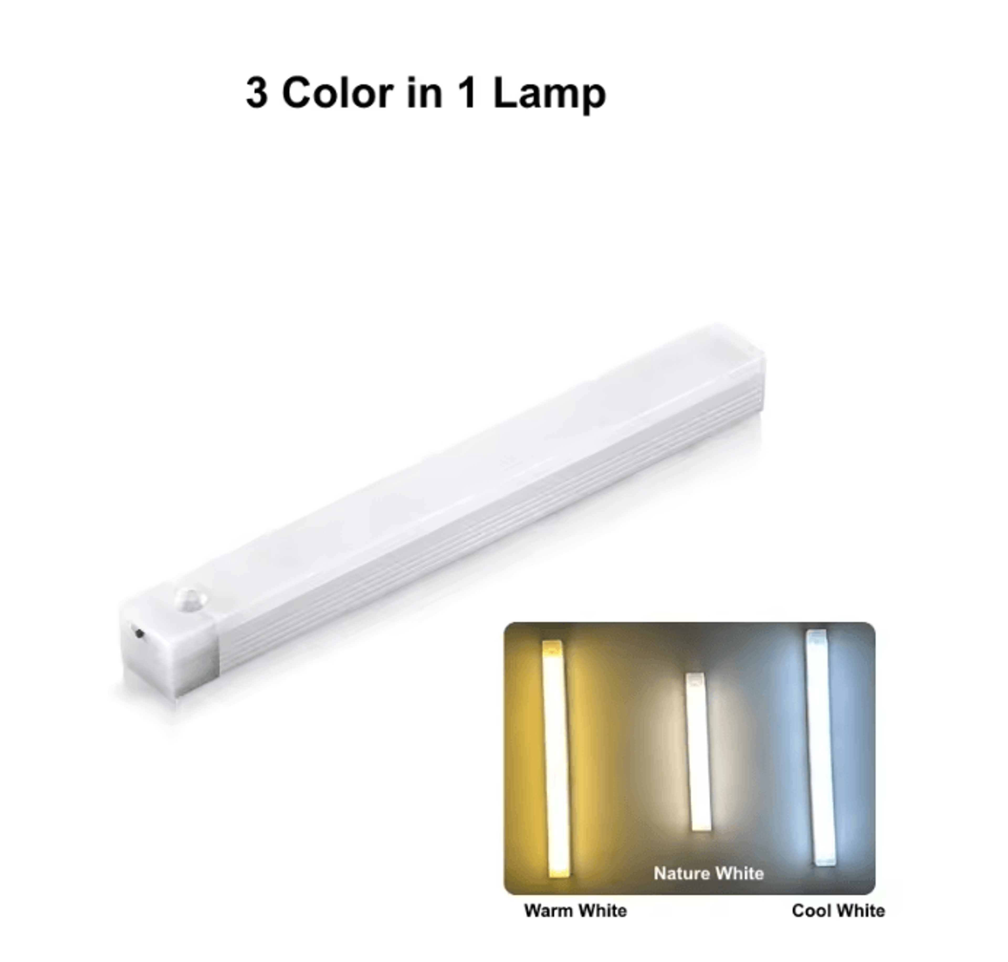 Motion Sensor Wireless LED Night Light USB Rechargeable Long Strip Bar Lamp For Kitchen Cabinet War 4