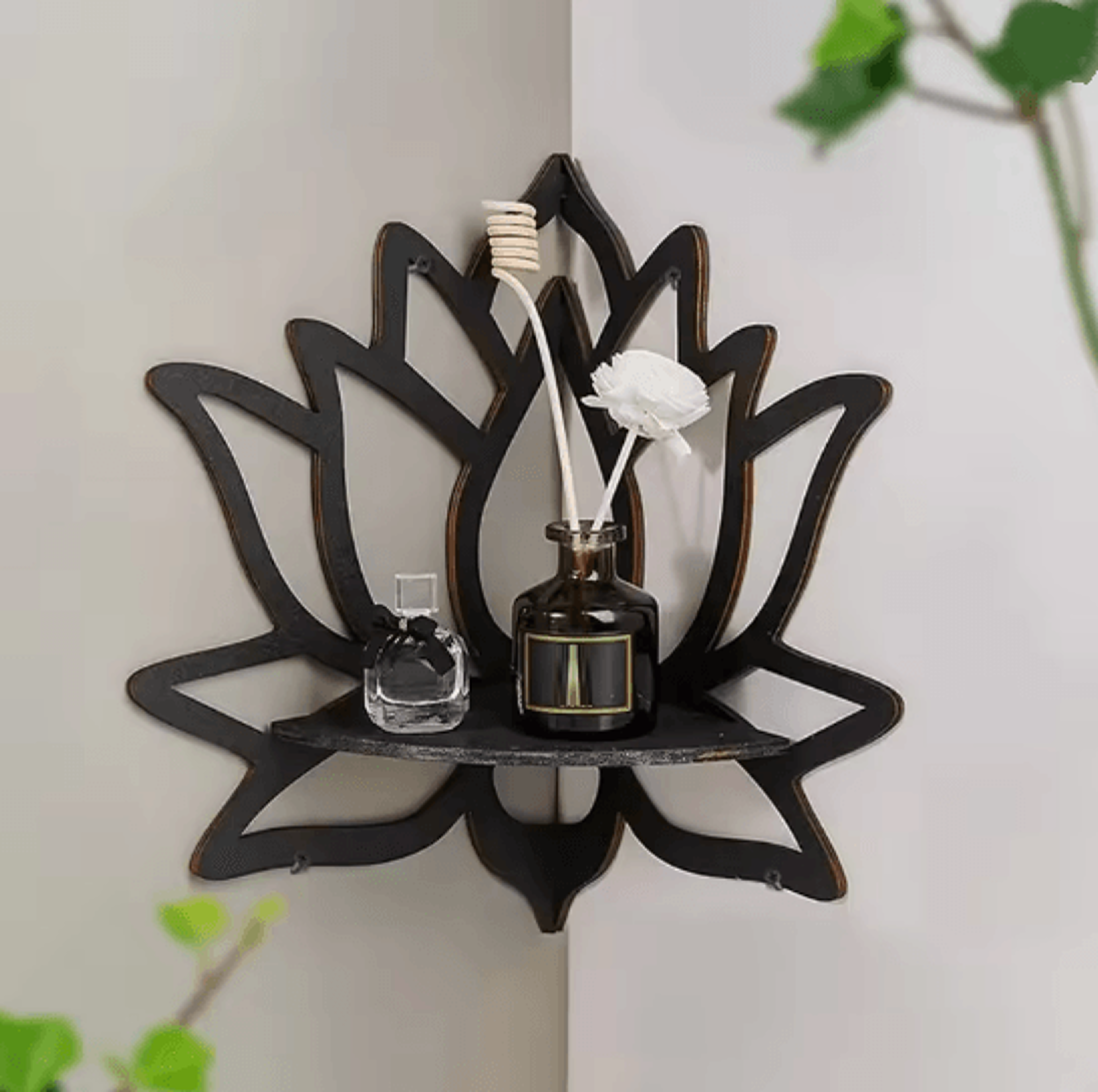 Wooden Lotus Aromatherapy Shelf 0