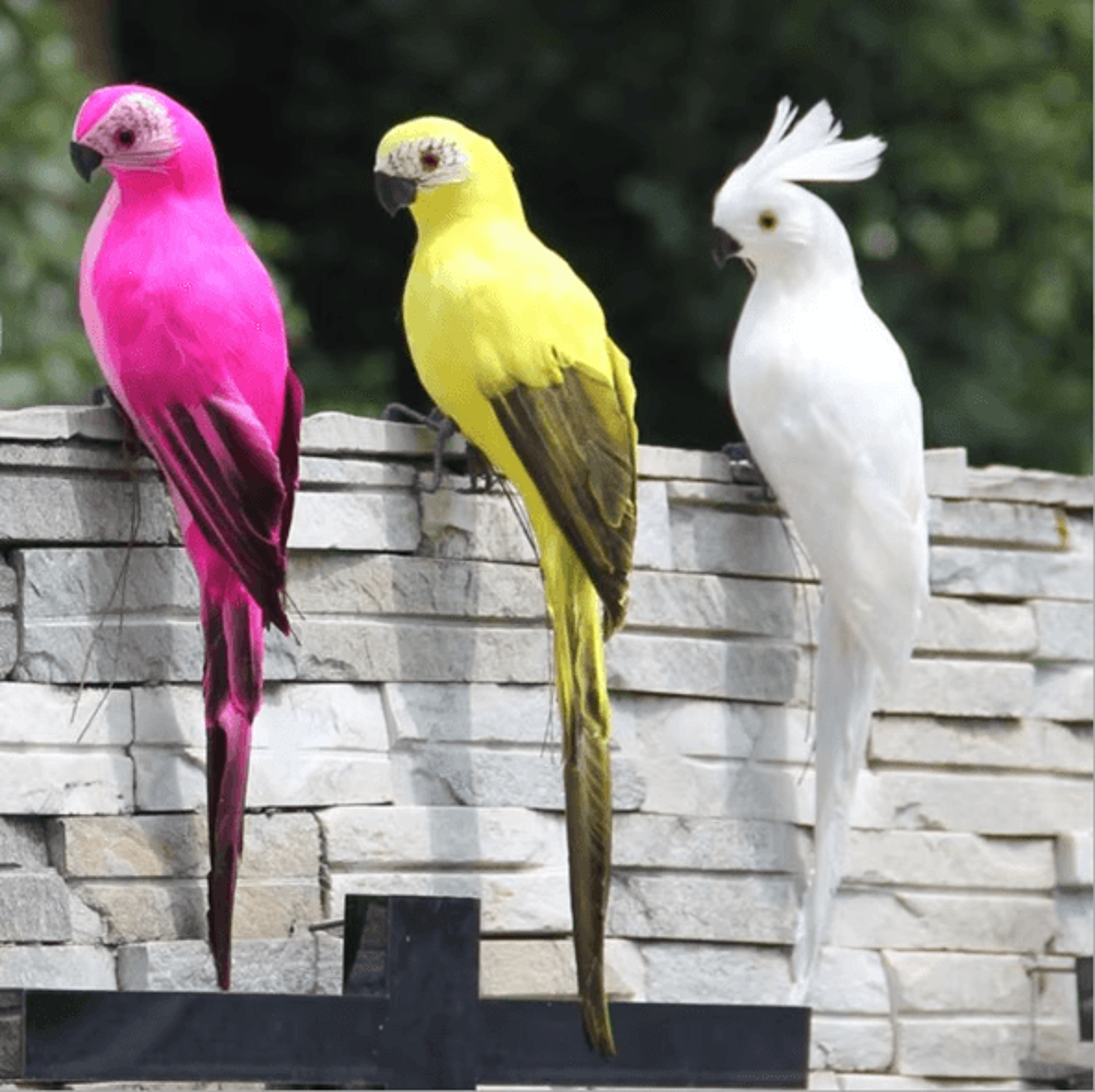 Handcrafted Feather Parrot Garden Decor 2