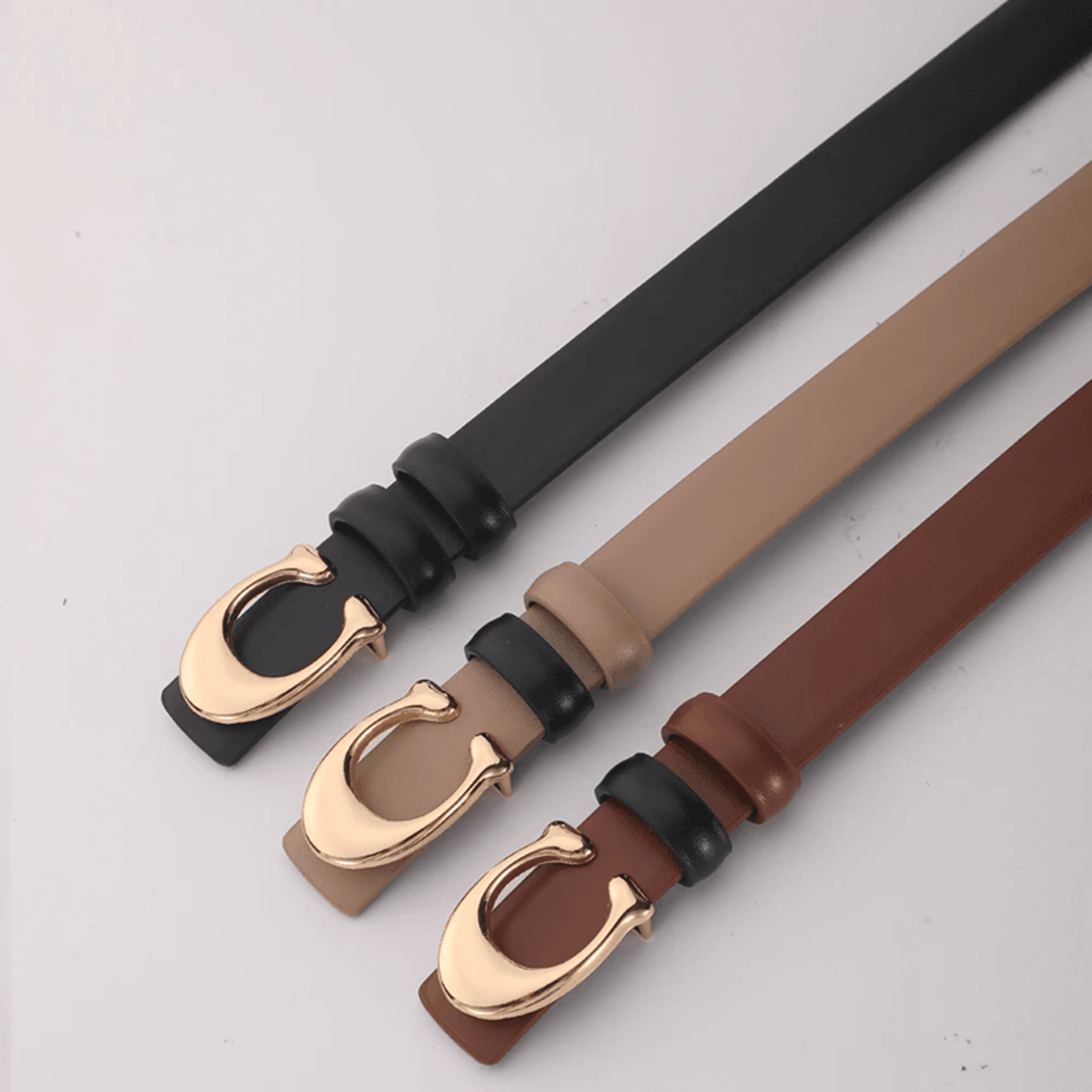 eleganceform reversible womens fashion belt with c buckle
