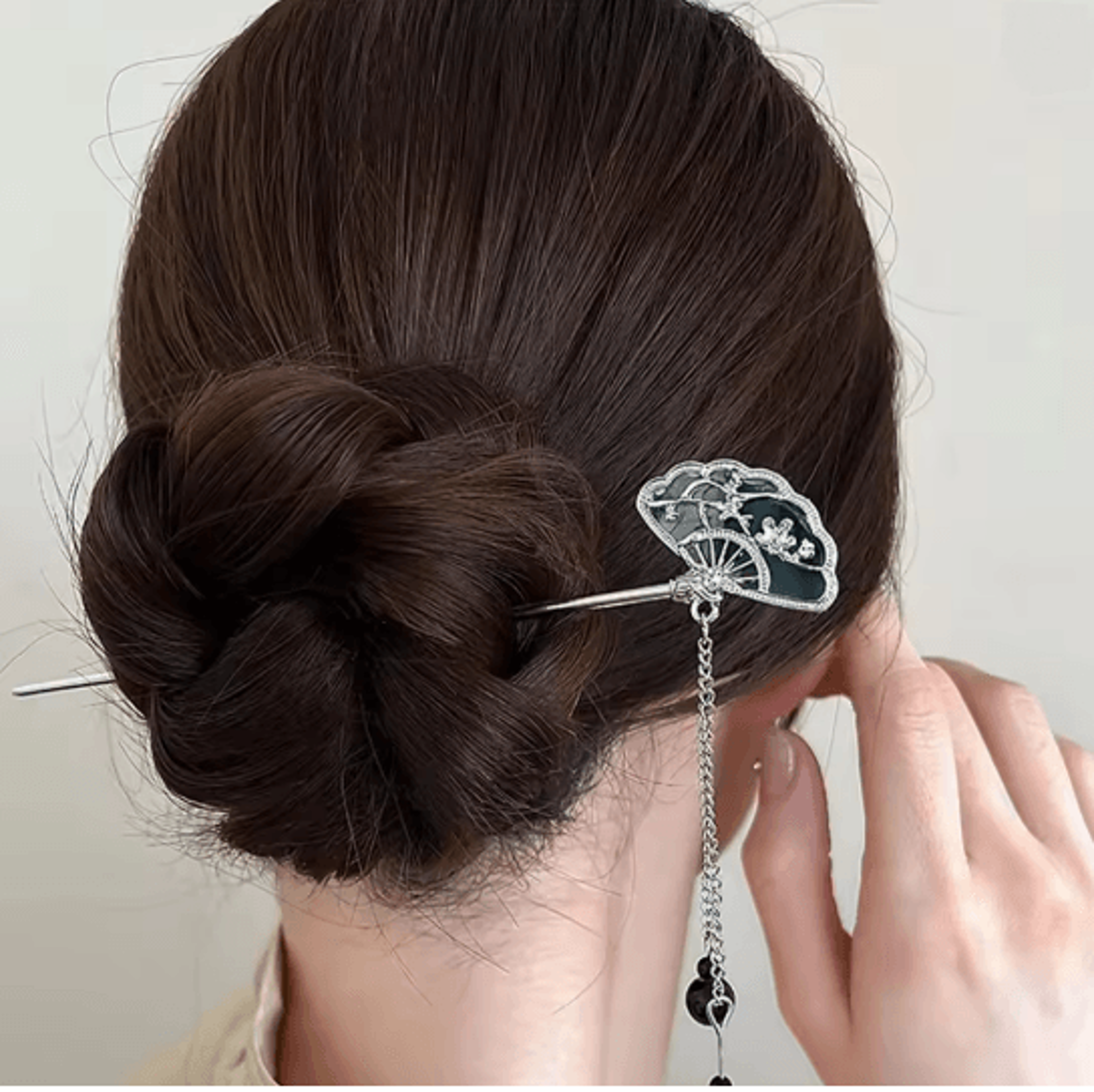 InkBloom Neo Chinese Flower Tassel Hair Stick For Women 15