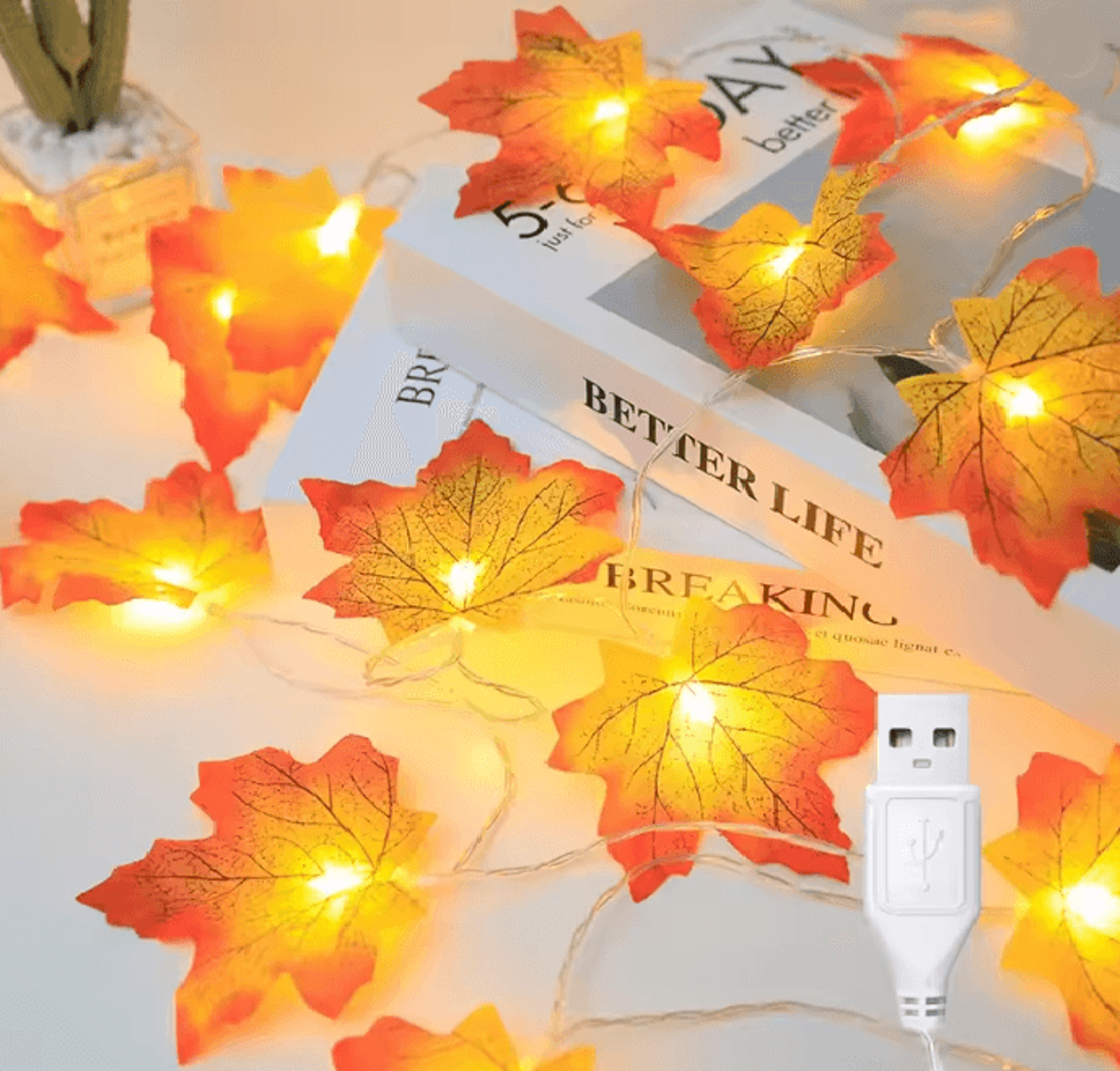 Maple Leaf LED Fall String Lights 4
