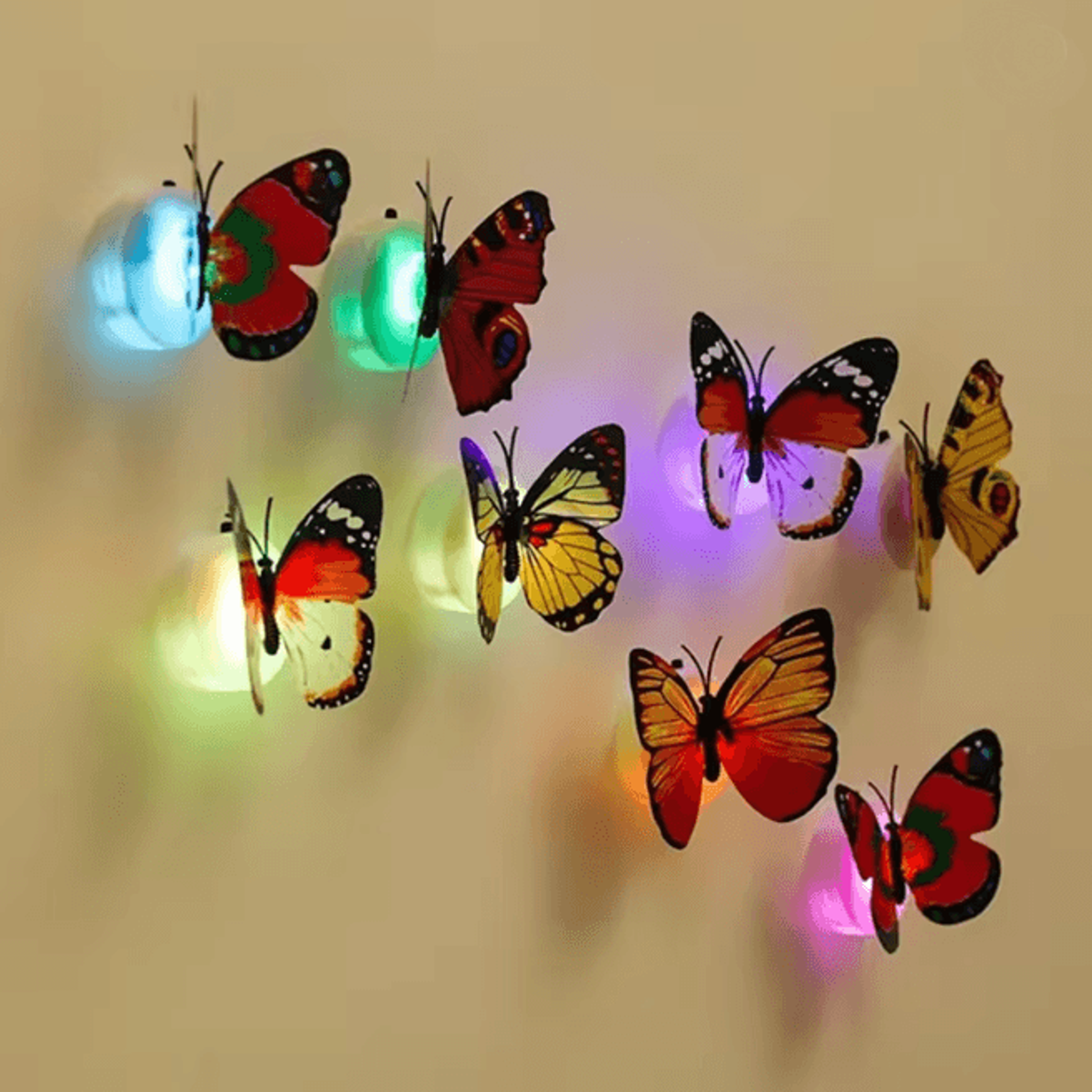 LED Colorful Butterfly Magnet Night Light 0