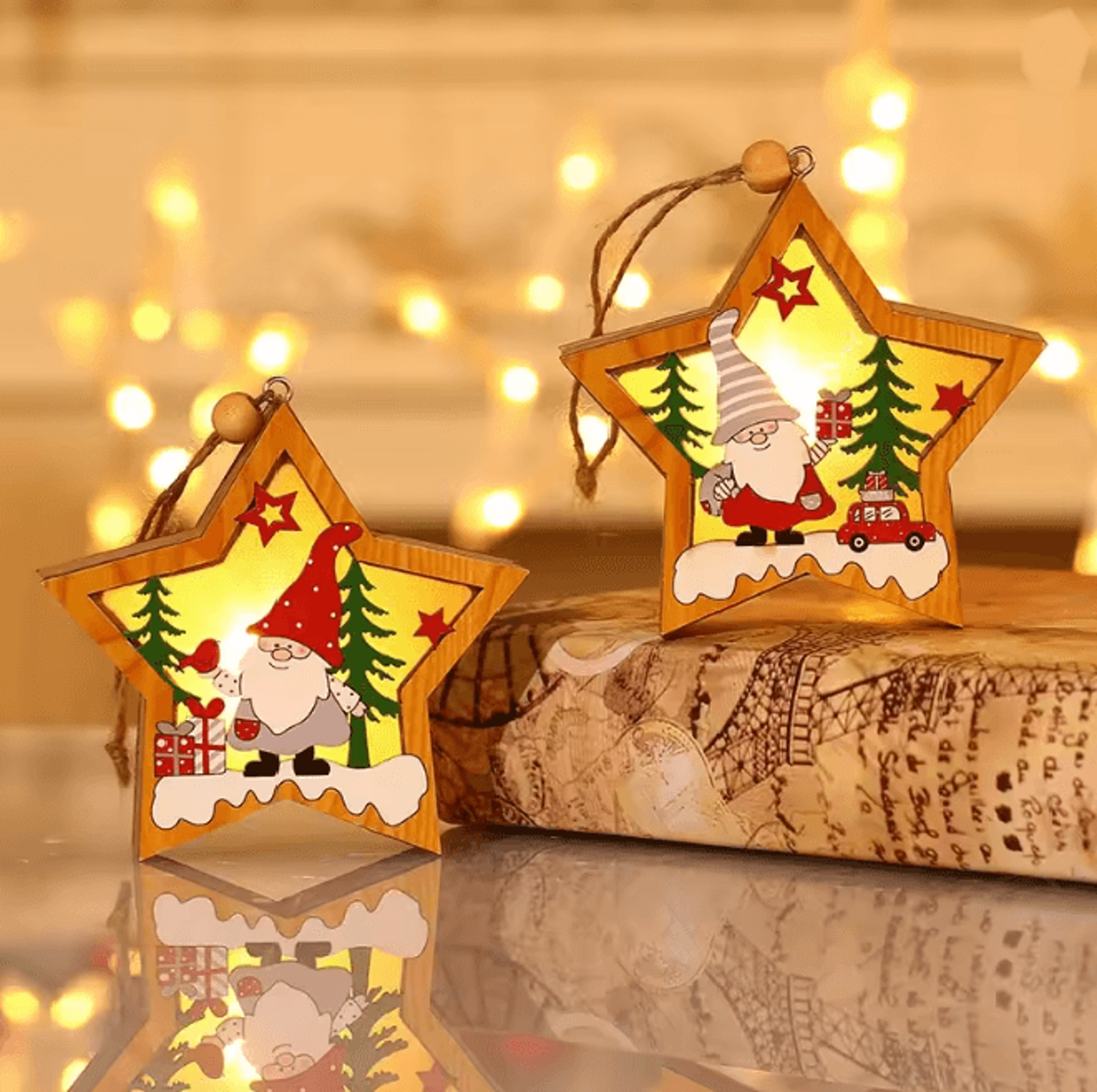 Festive Glow LED Christmas Pendant Ornament Set 1