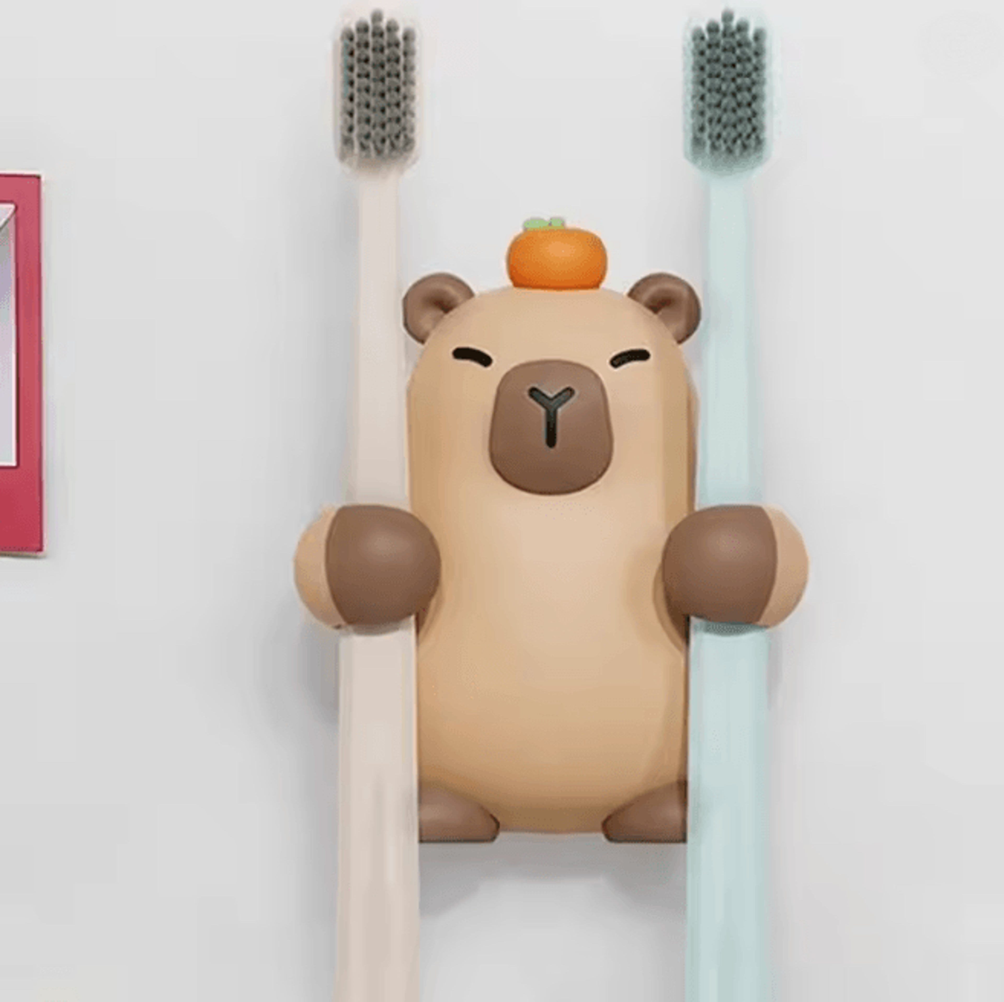 Capybara Wall Toothbrush Holder Adhesive Toothbrush Hanger 4