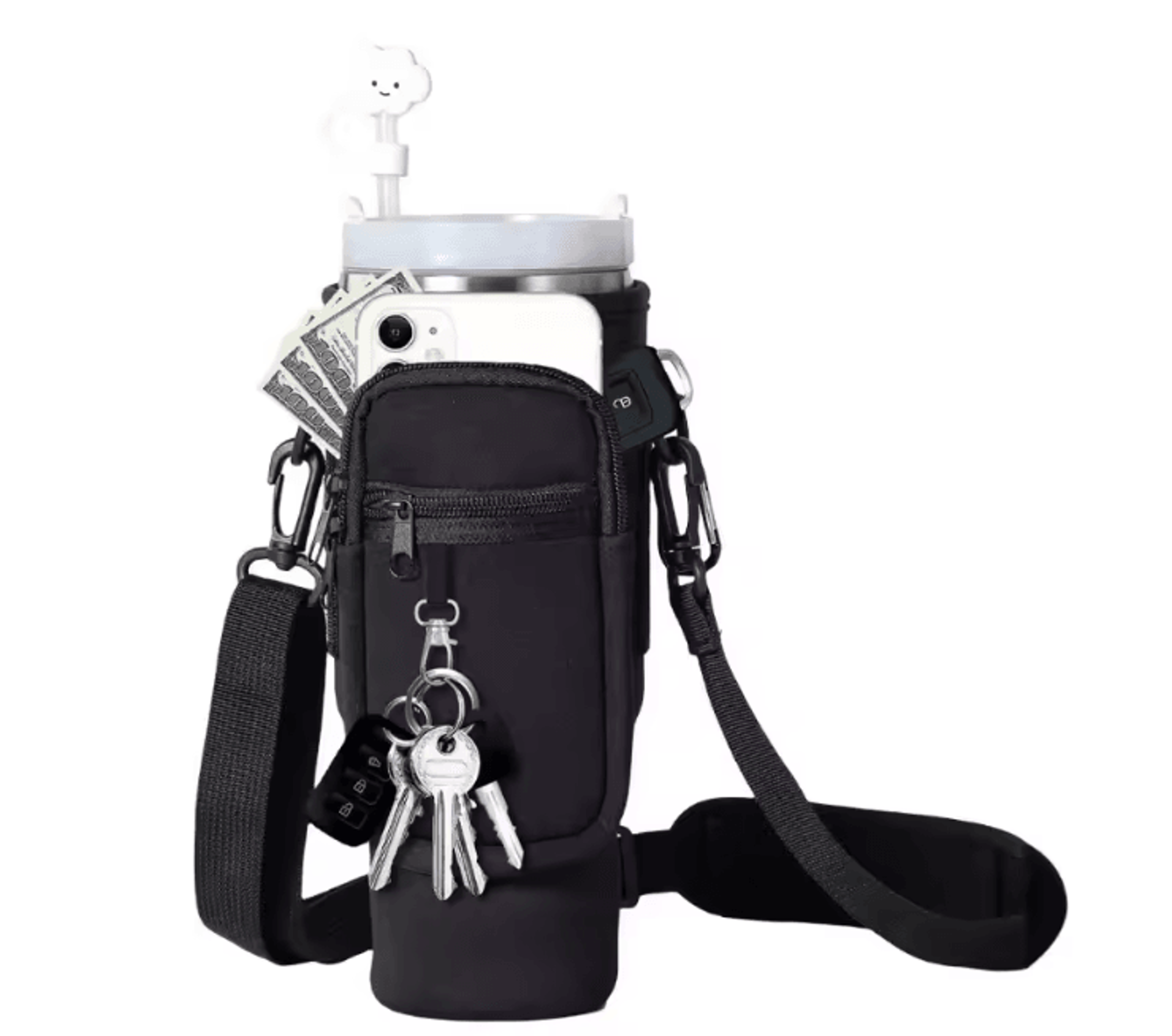 Neoprene Water Bottle Carrier Bag With Shoulder Strap 4
