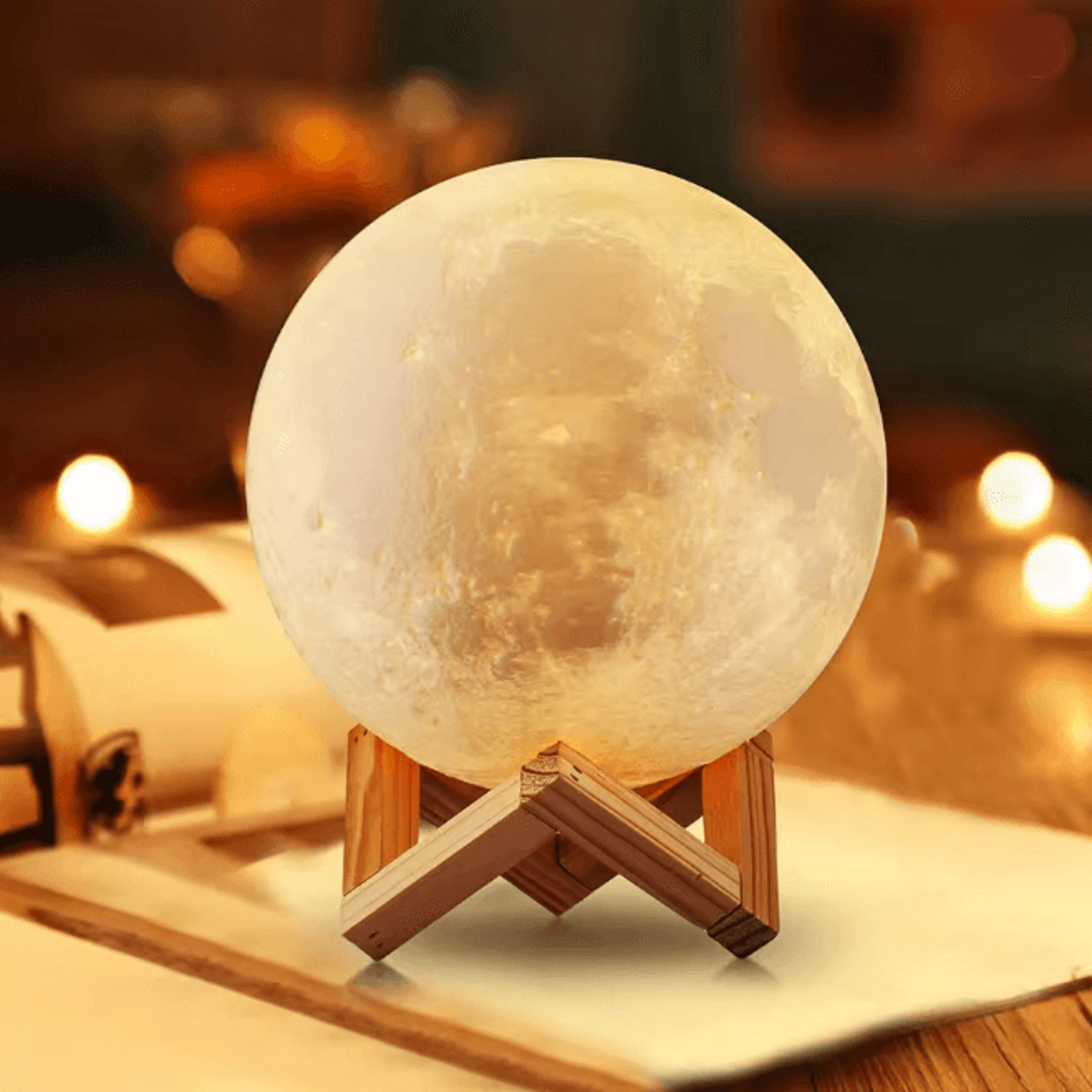 Moon Lamp LED Night Light With Stand 4