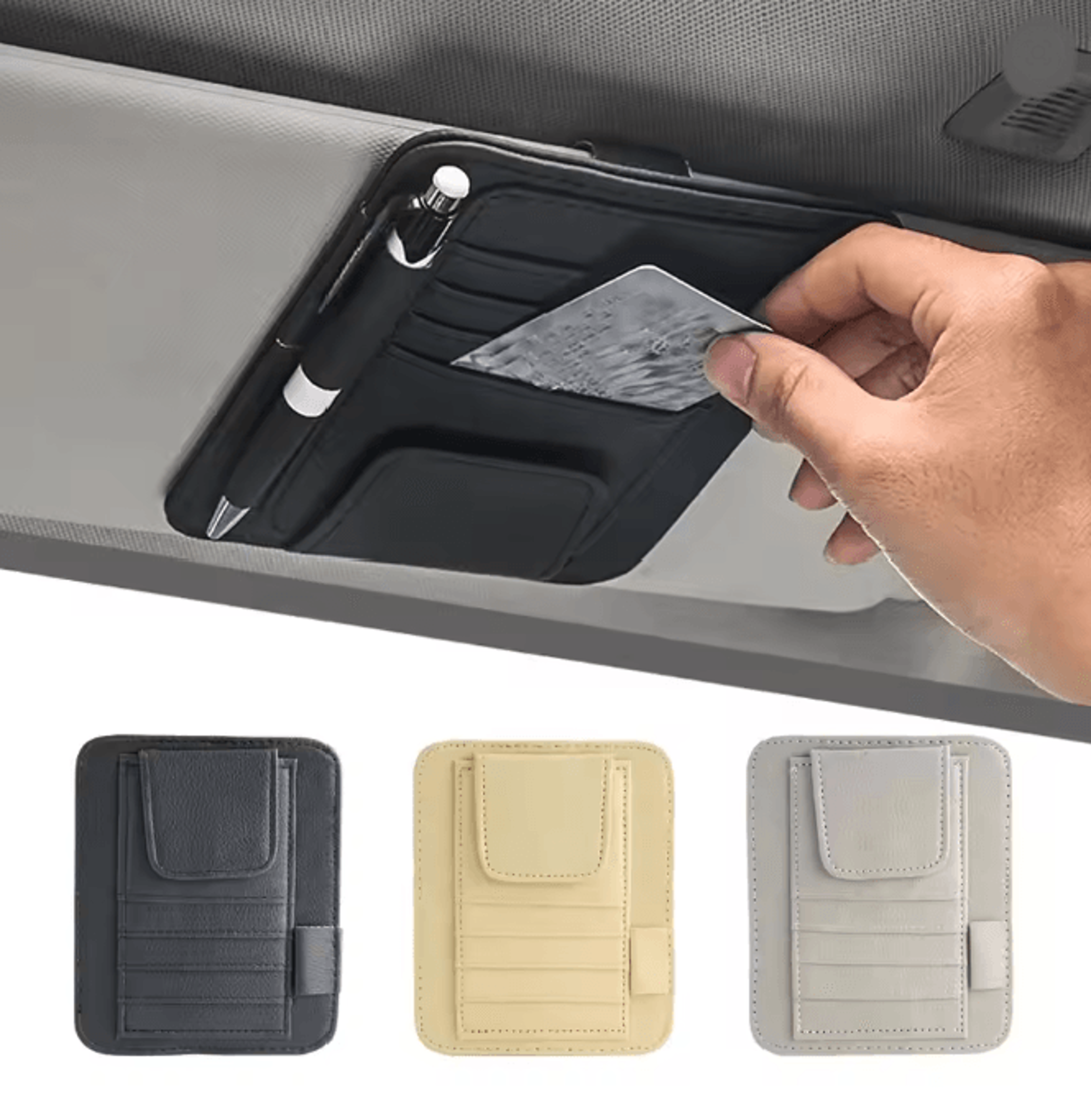 Car Sun Visor Organizer Multi Pocket Storage Holder 0