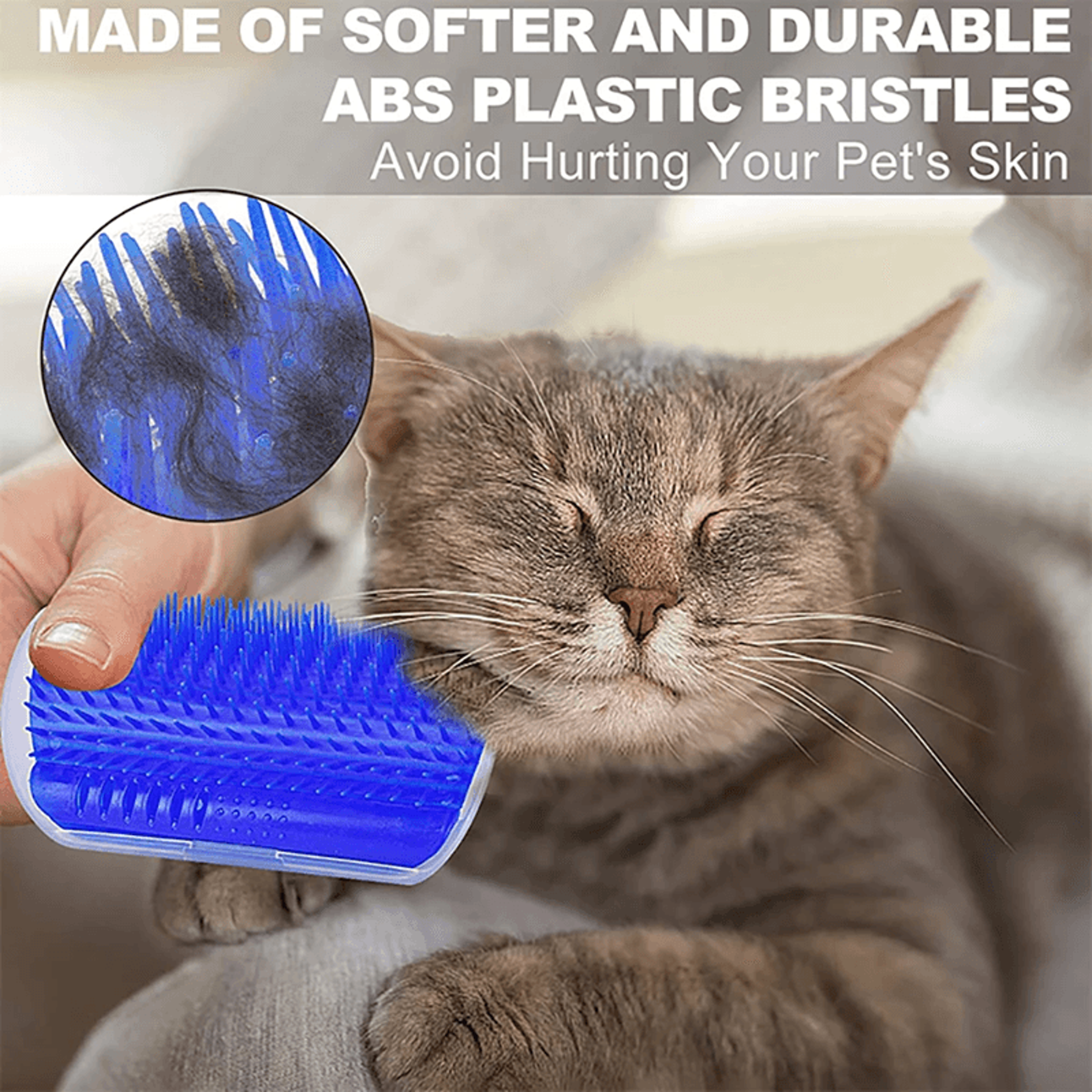 corner cat brush and self grooming scratcher