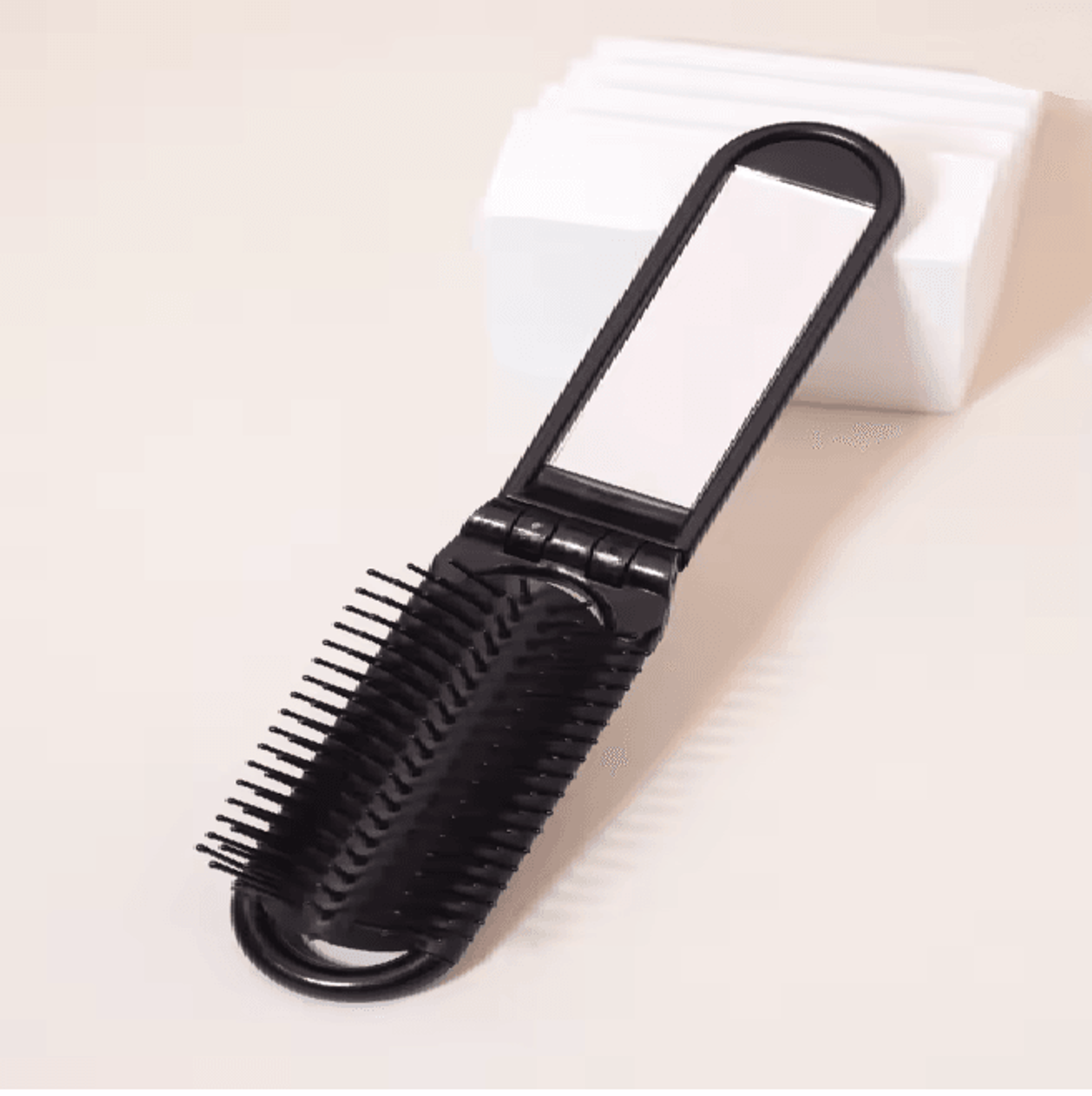 Mini Foldable Hair Comb With Mirror 1