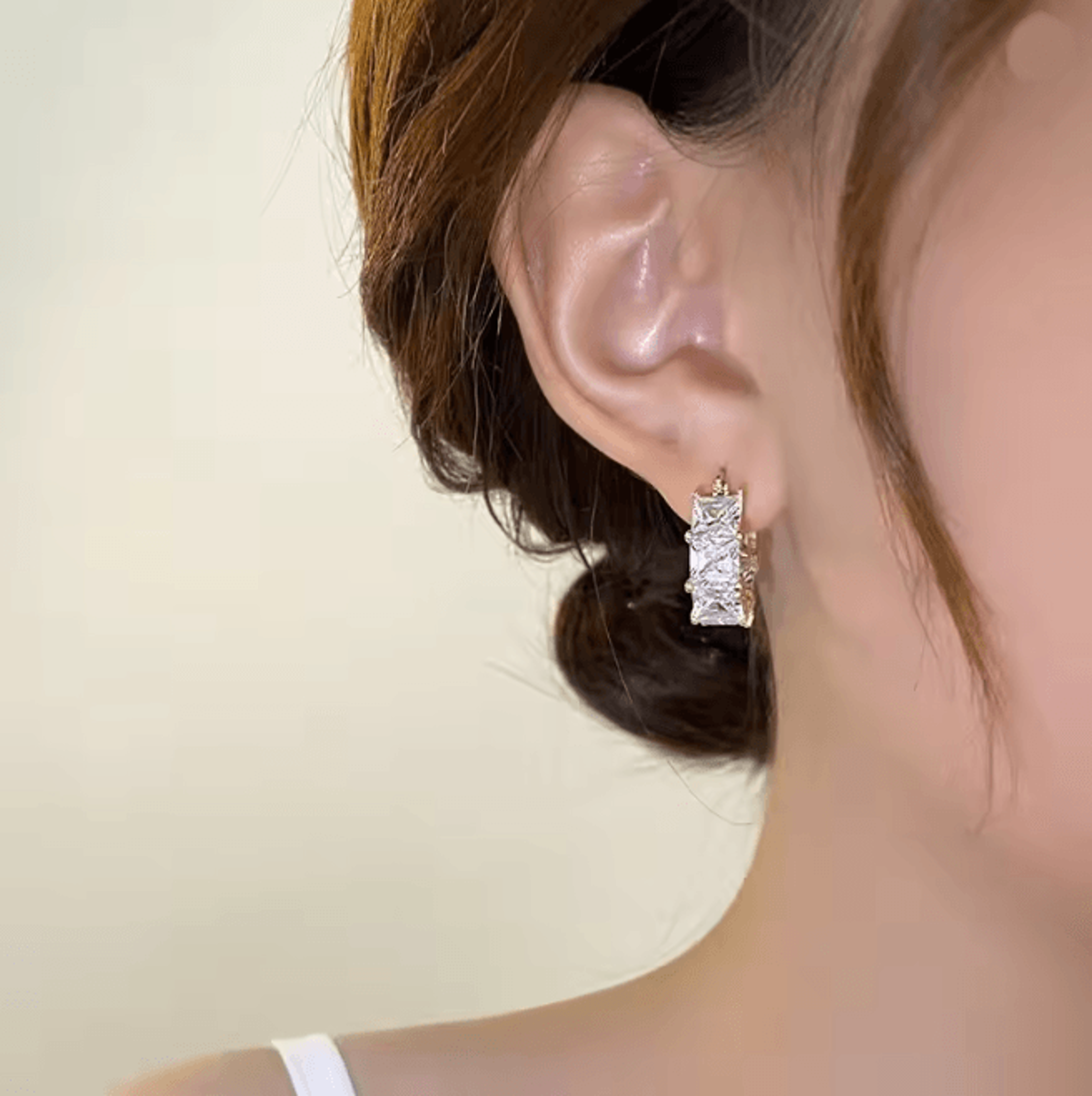 Korean Style Crystal Hoop Earrings For Women 1