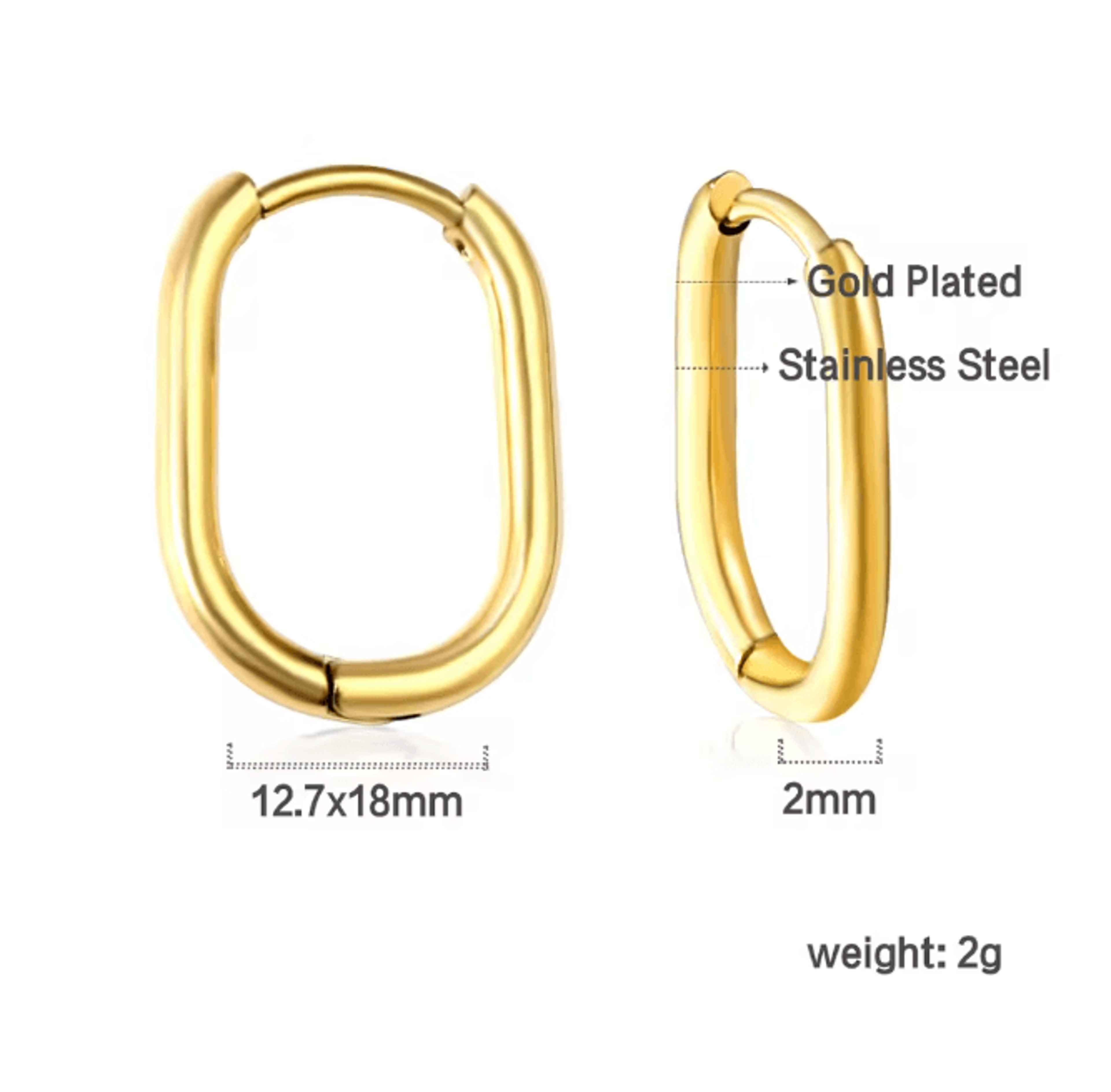 Simple U Shape Hoop Earrings 8