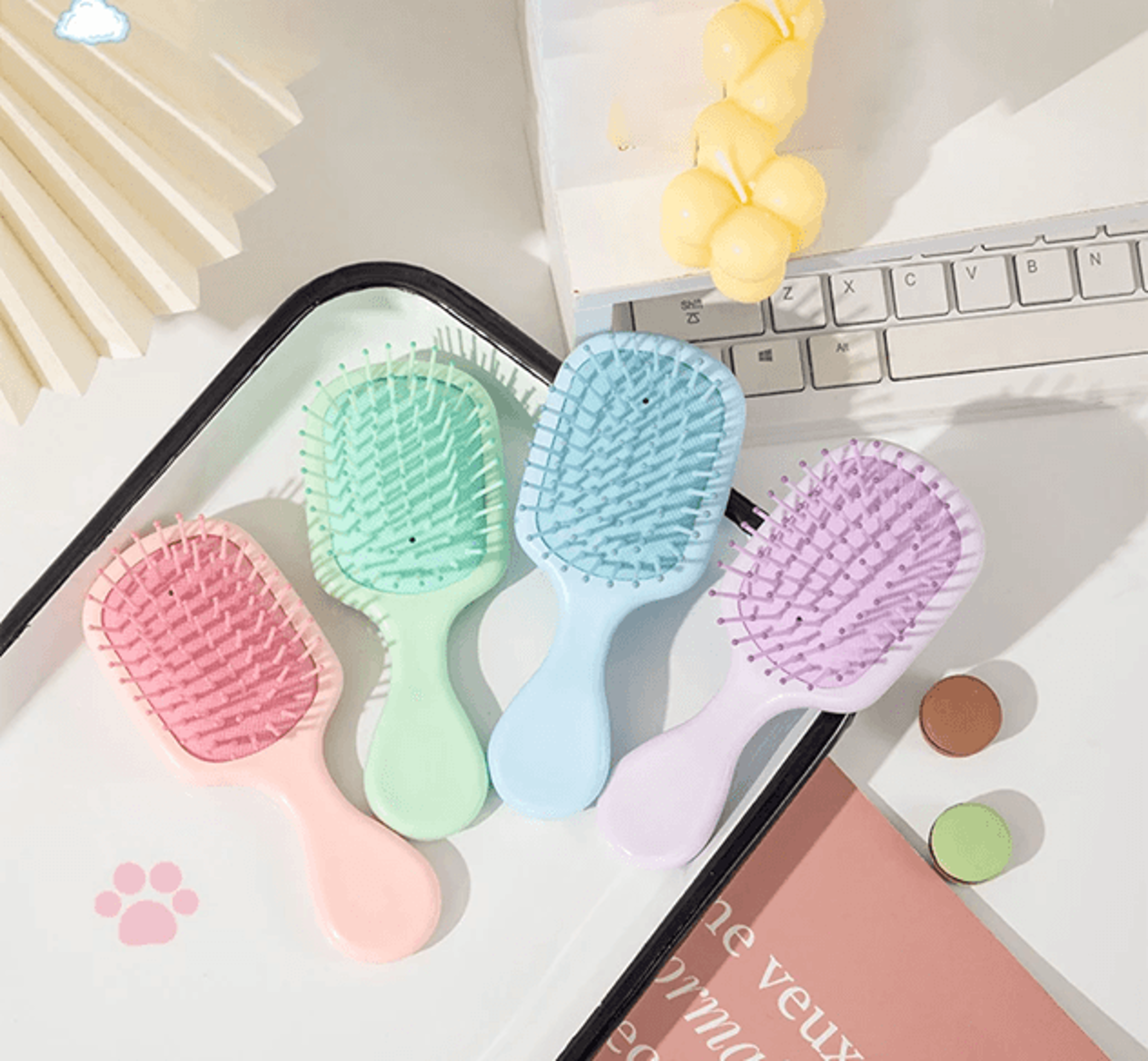 MiniSoft Cartoon Hair Cushion Brush 0