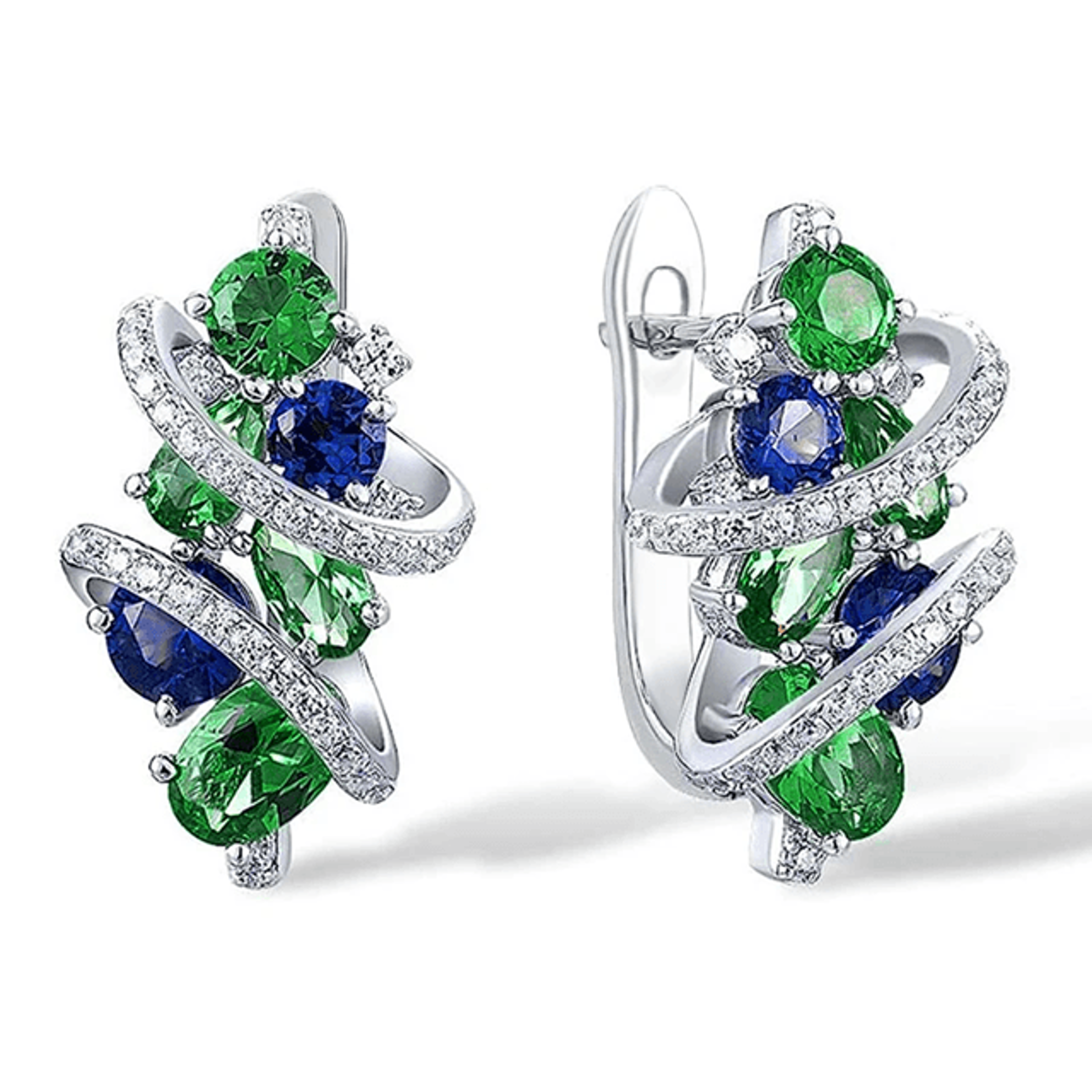 EmeraldWave CZ Hoop Earrings 2