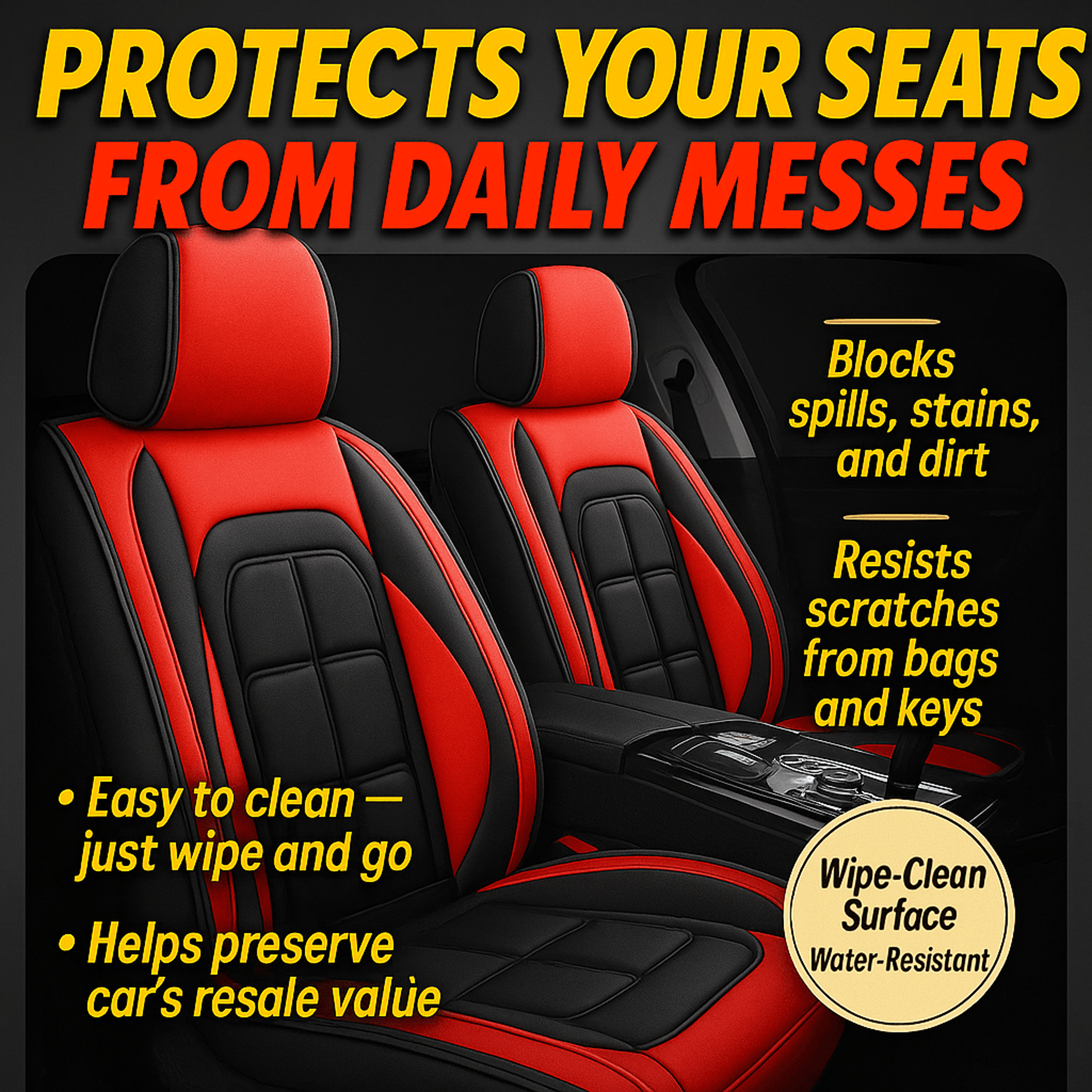Universal Leather Car Seat Cover All Season Driver And Passenger Protection Pad 3