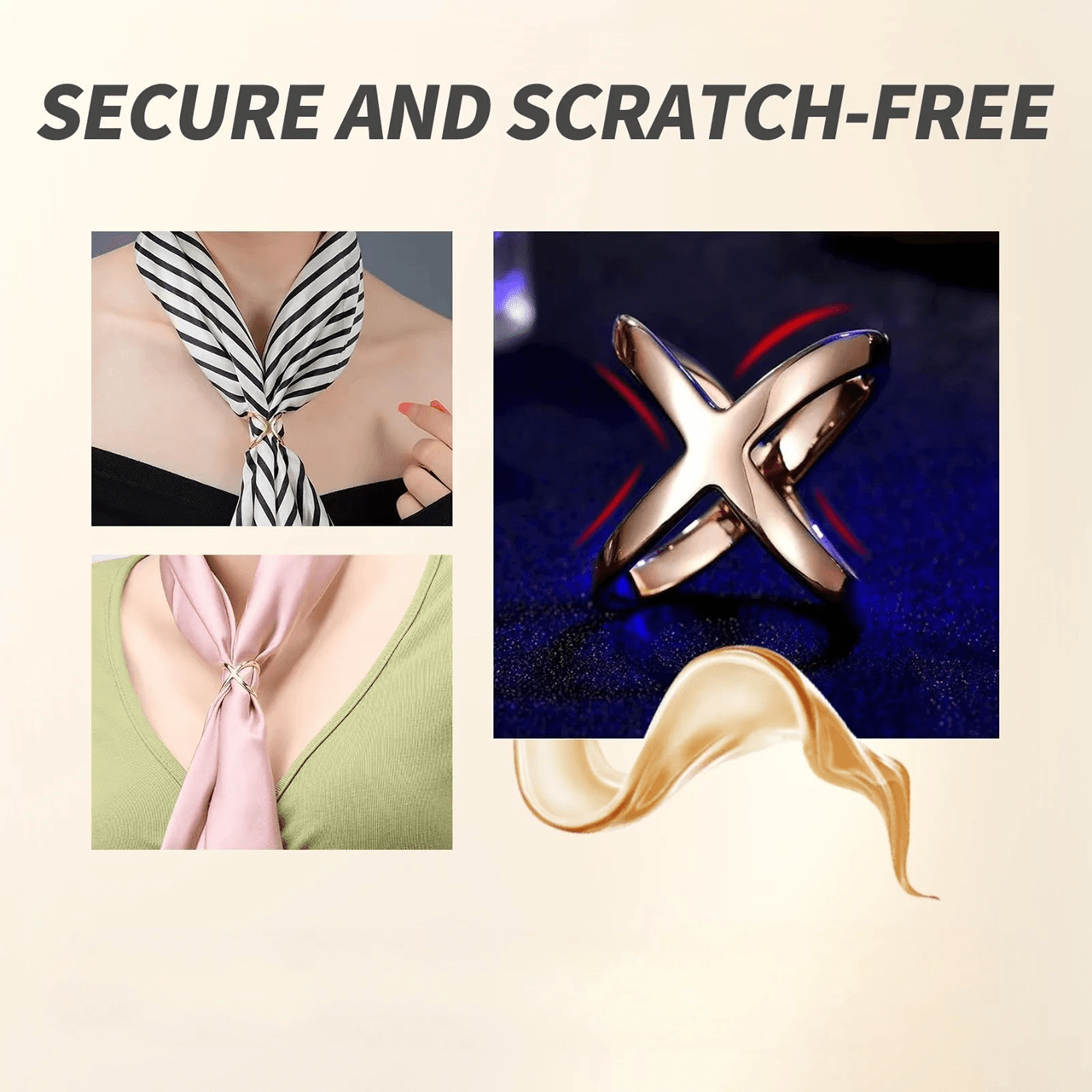 Elegant X Shape Scarf Clip 1