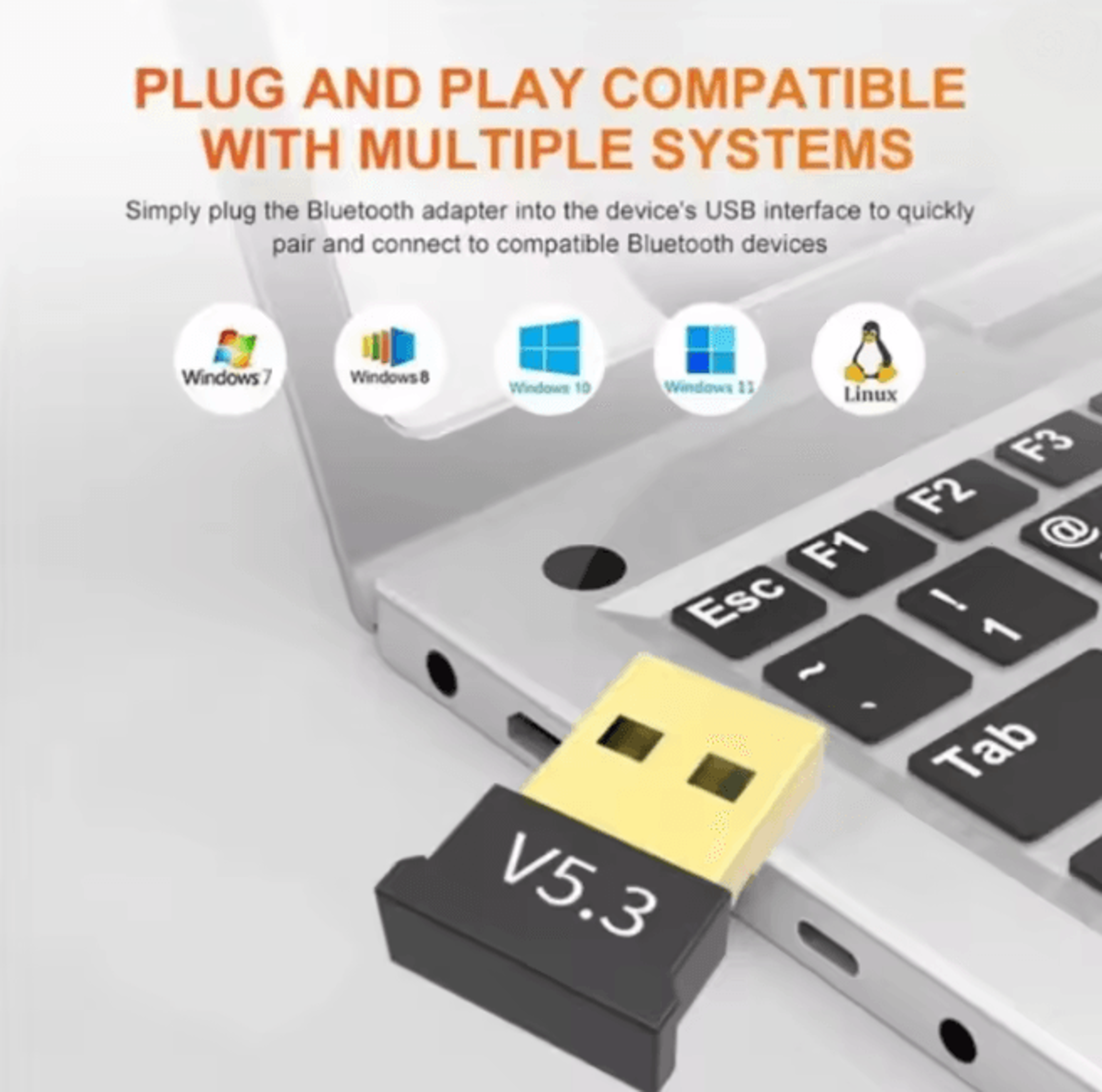 USB Bluetooth Adapter 53 Wireless Audio Receiver For PC 2