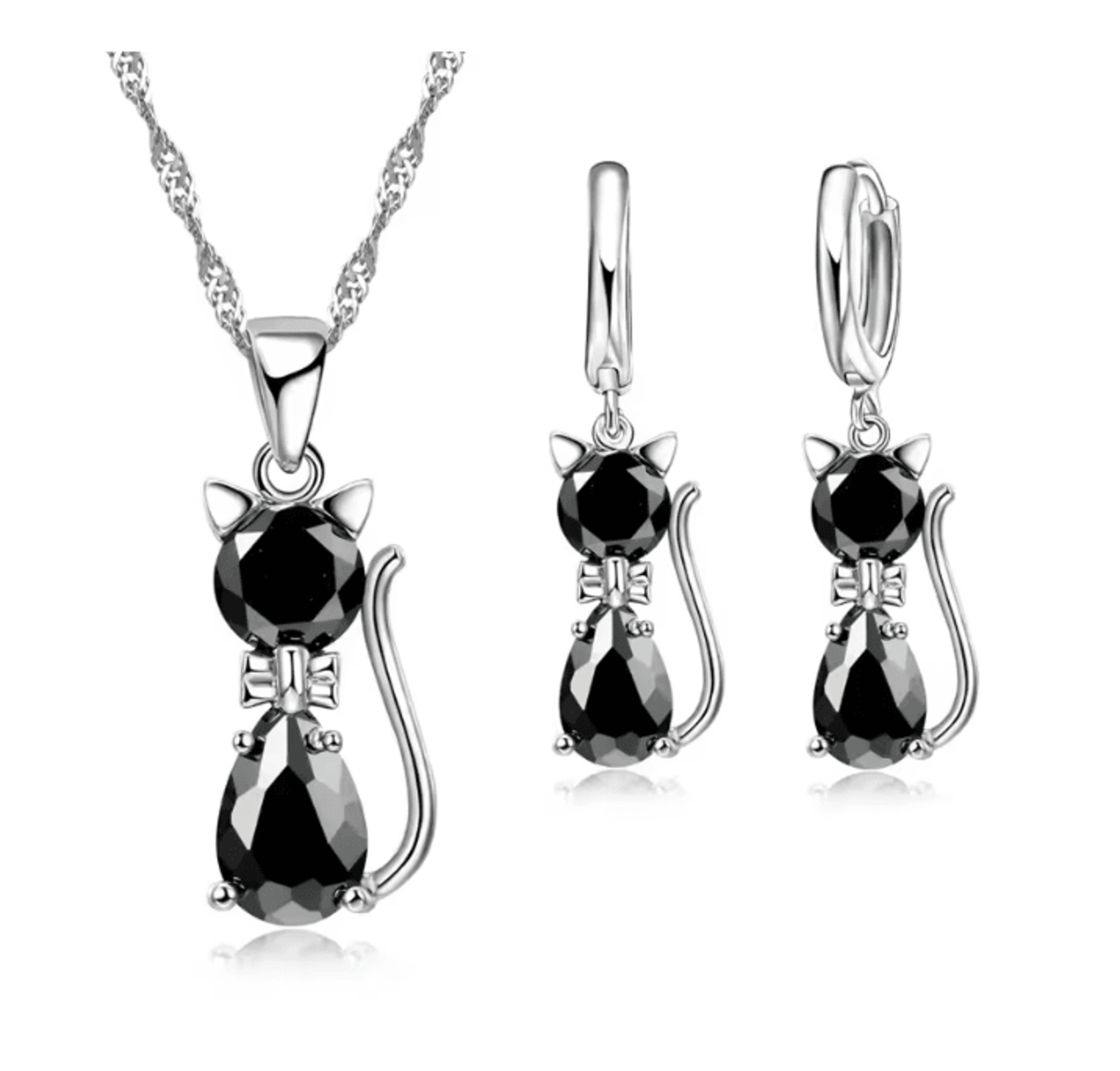 lunaspark cat charm jewelry set