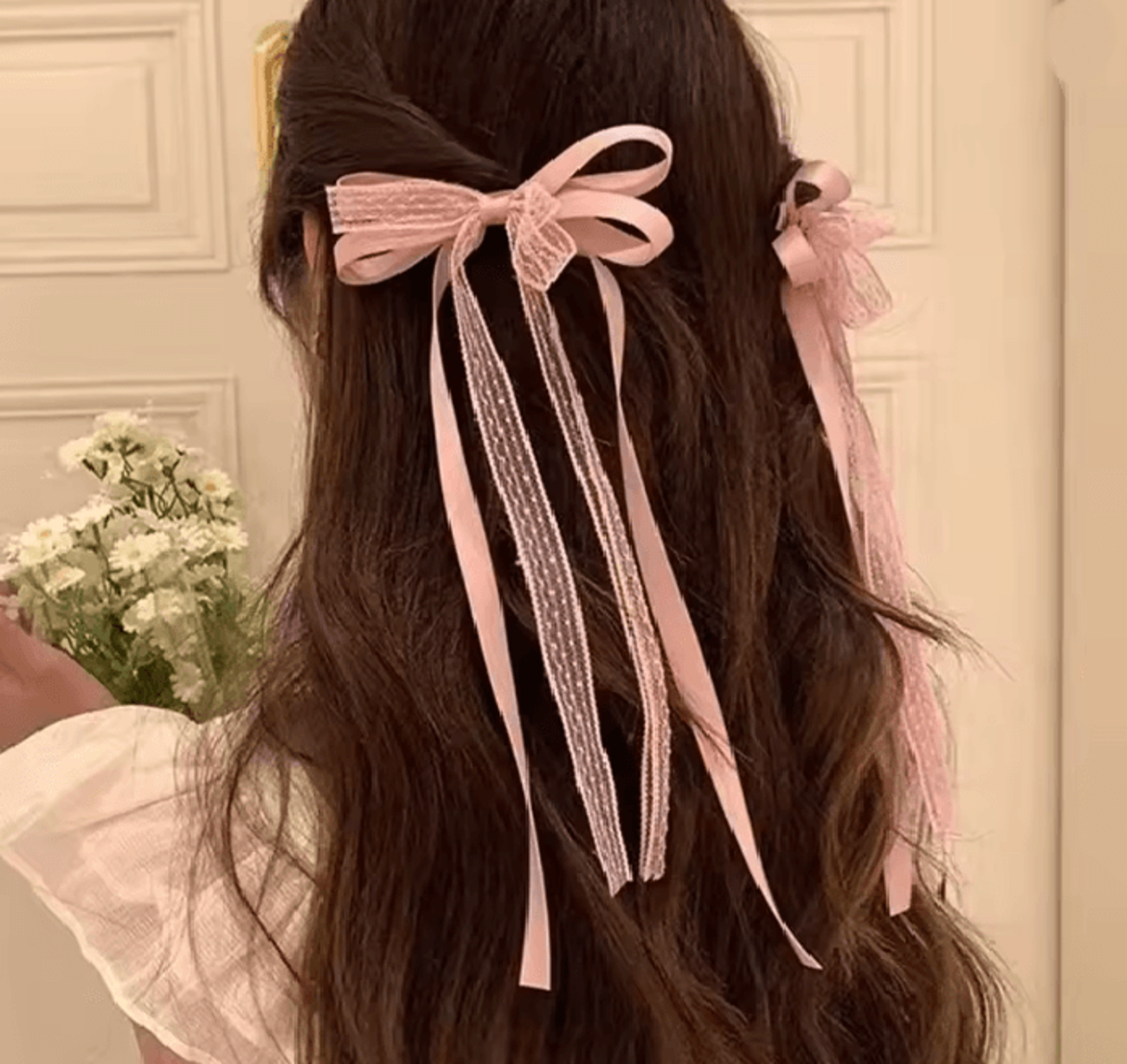 SilkLace Ribbon Bow Hair Clip 0