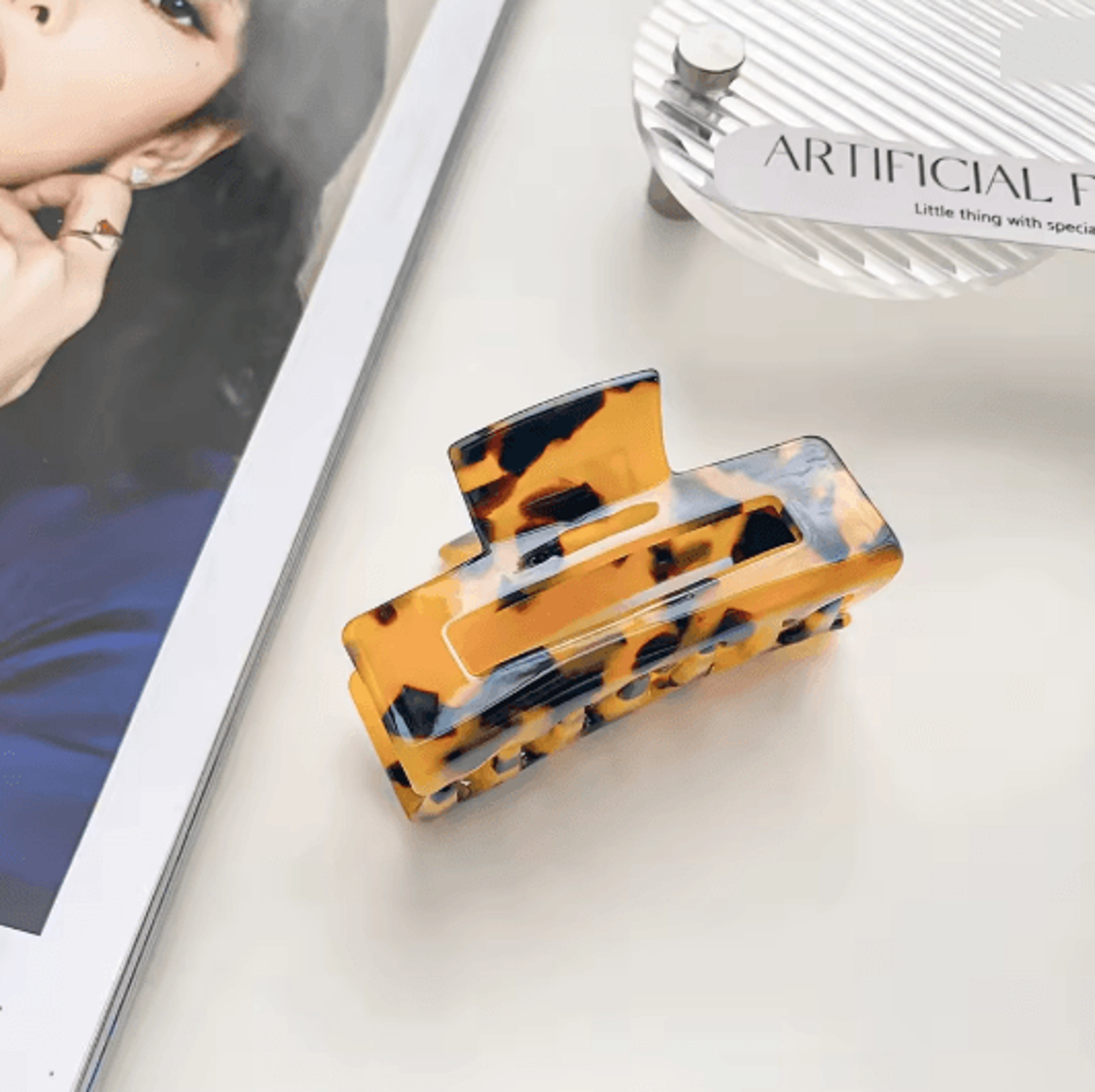 Vintage Tortoiseshell Hair Claw Clip For Women 7