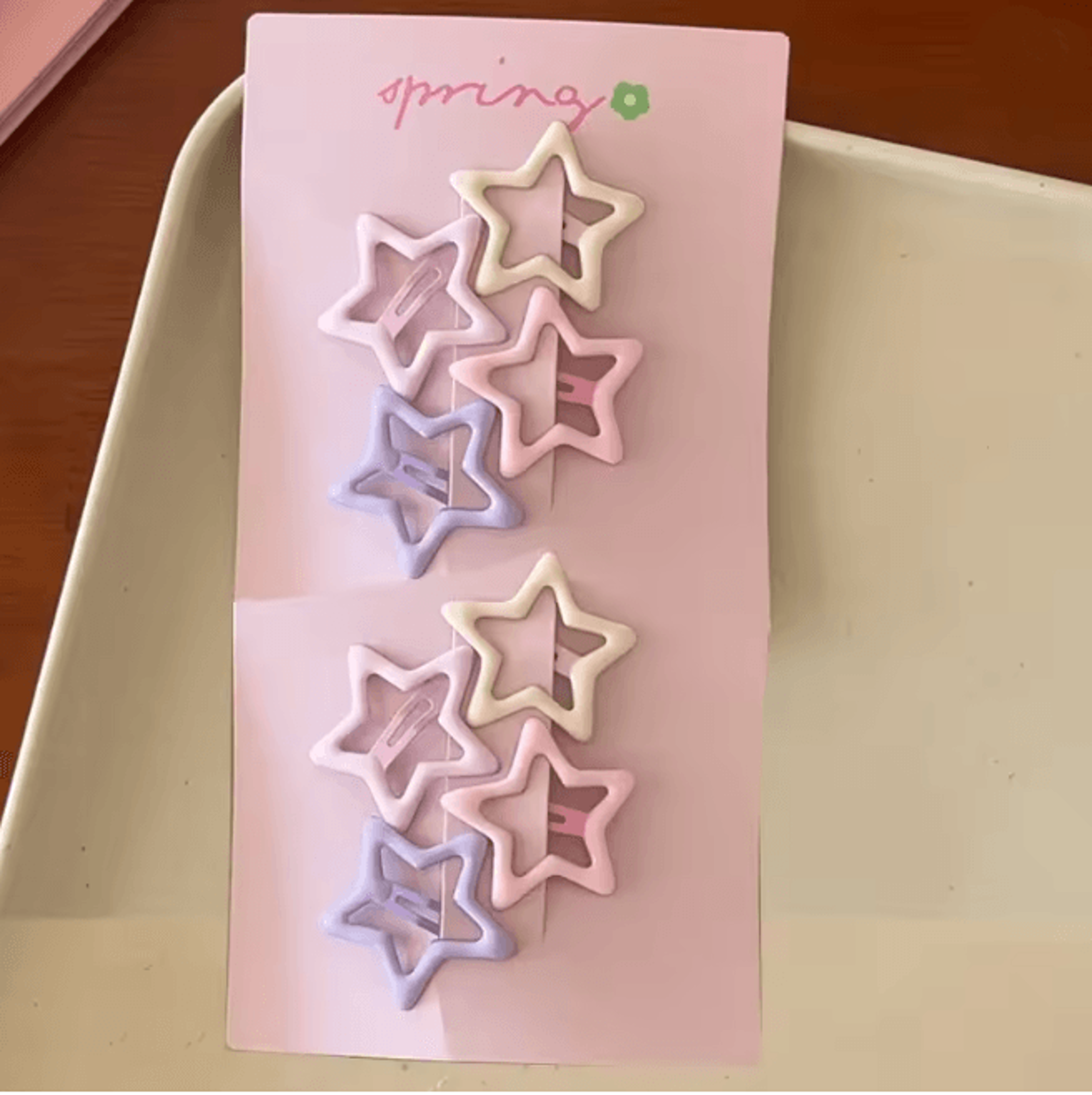 Frosted Star Mini Hair Clips Set 4