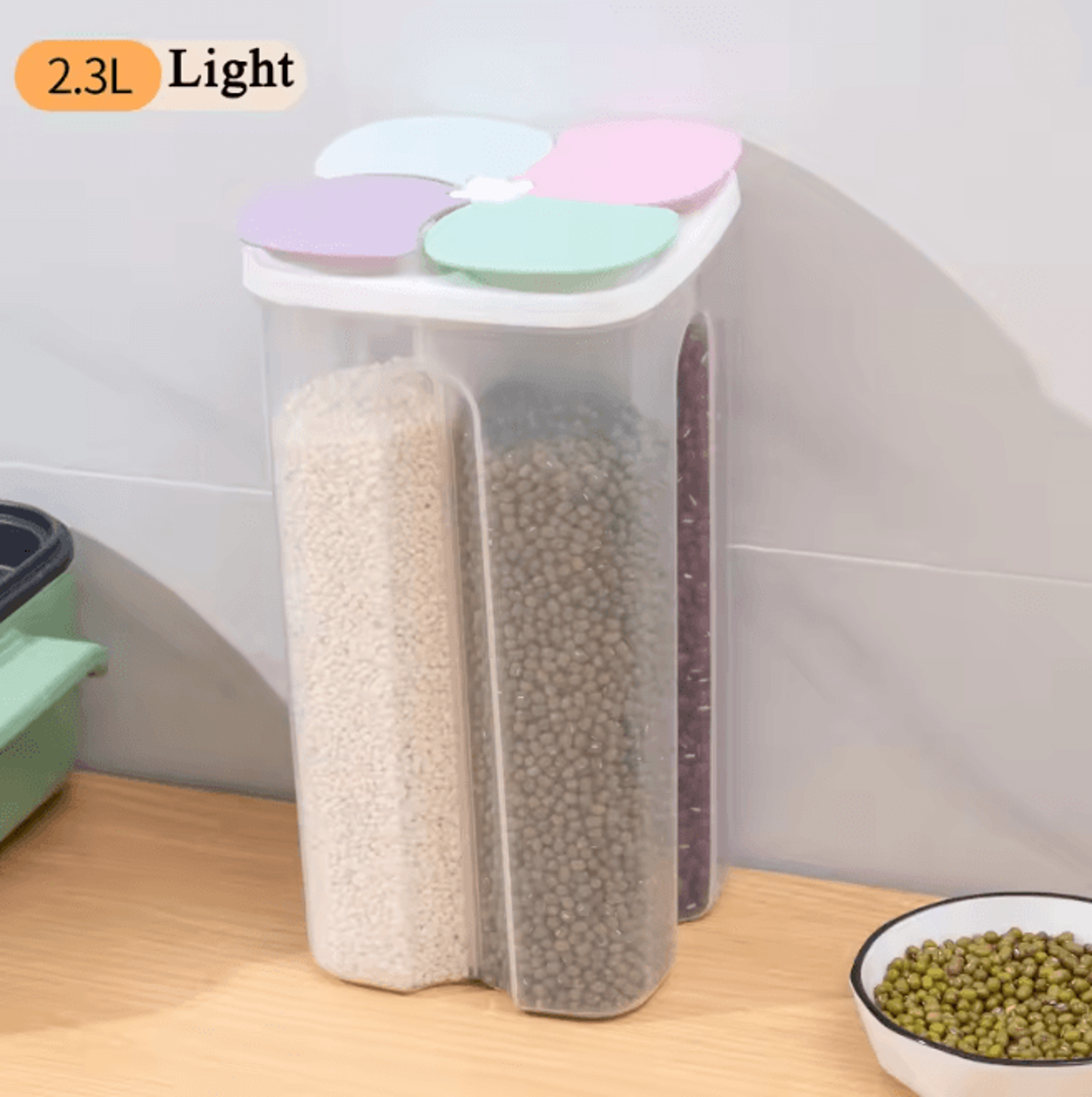 FreshLock 4 Grid Cereal Storage Box Airtight Kitchen Food Container 7