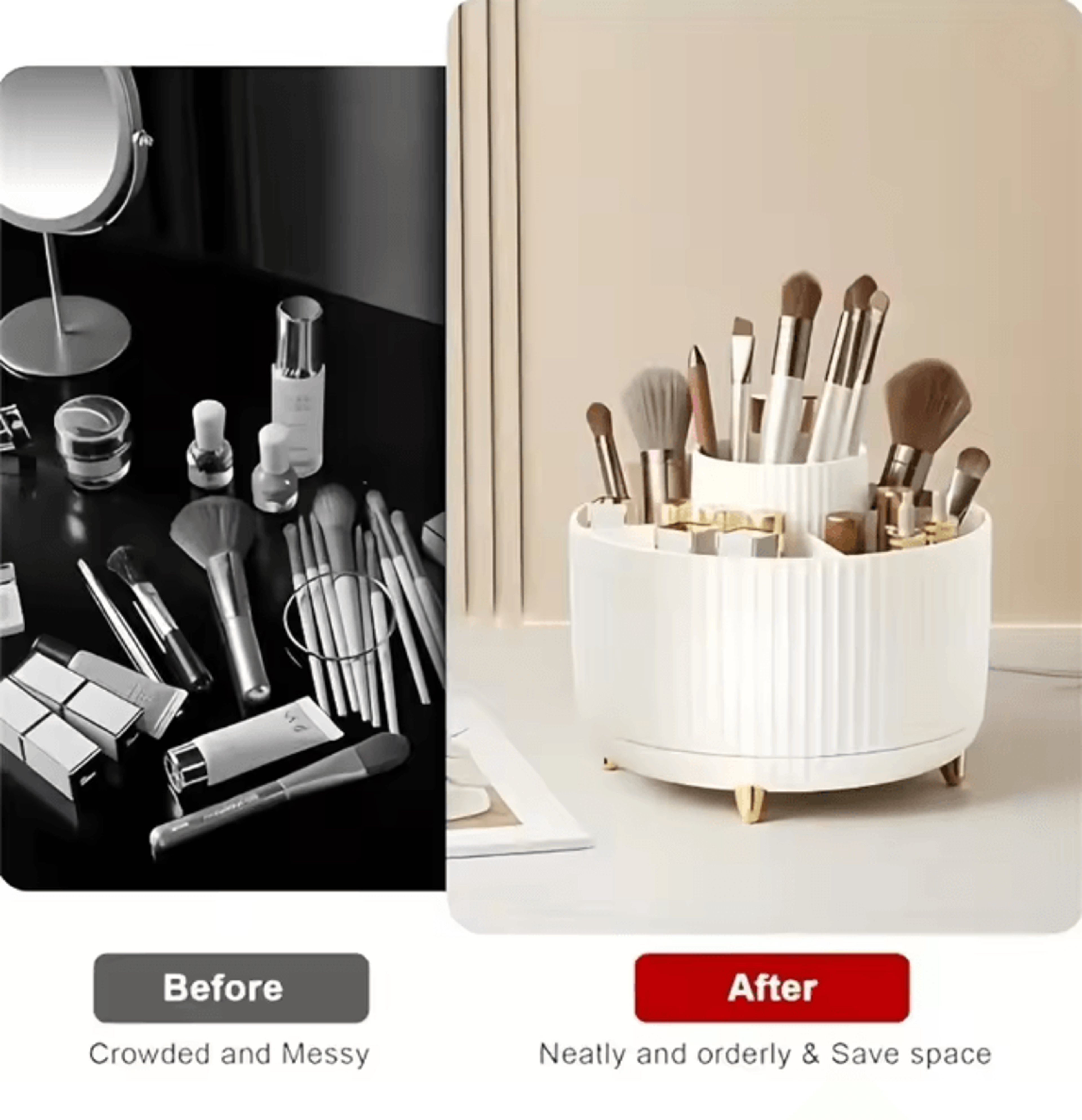 SpinGlow 360 Rotating Makeup Organizer Cosmetic Storage Holder 3