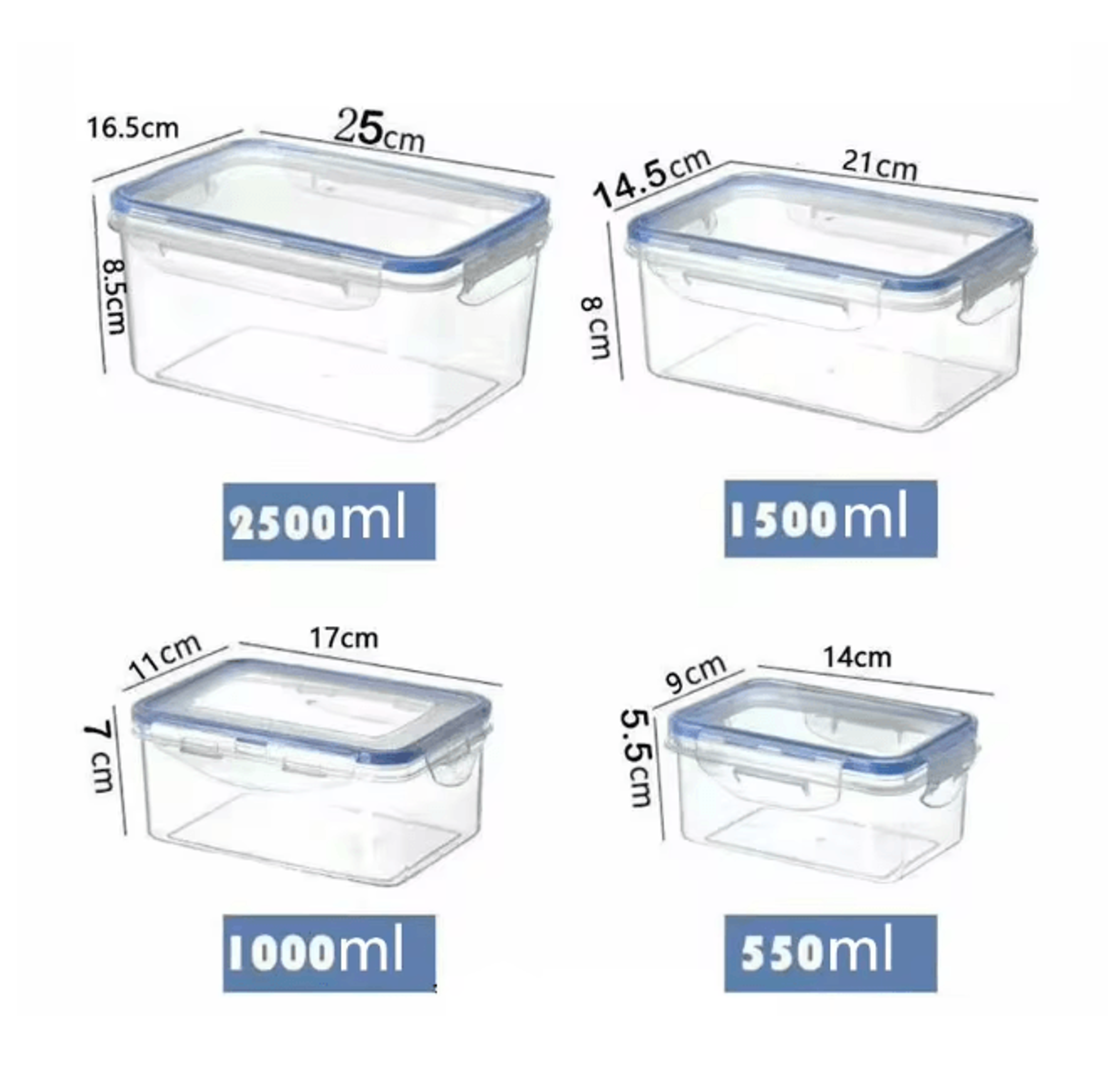 FreshLock Rectangular Food Storage Box Airtight Lunch Container With Lid 4