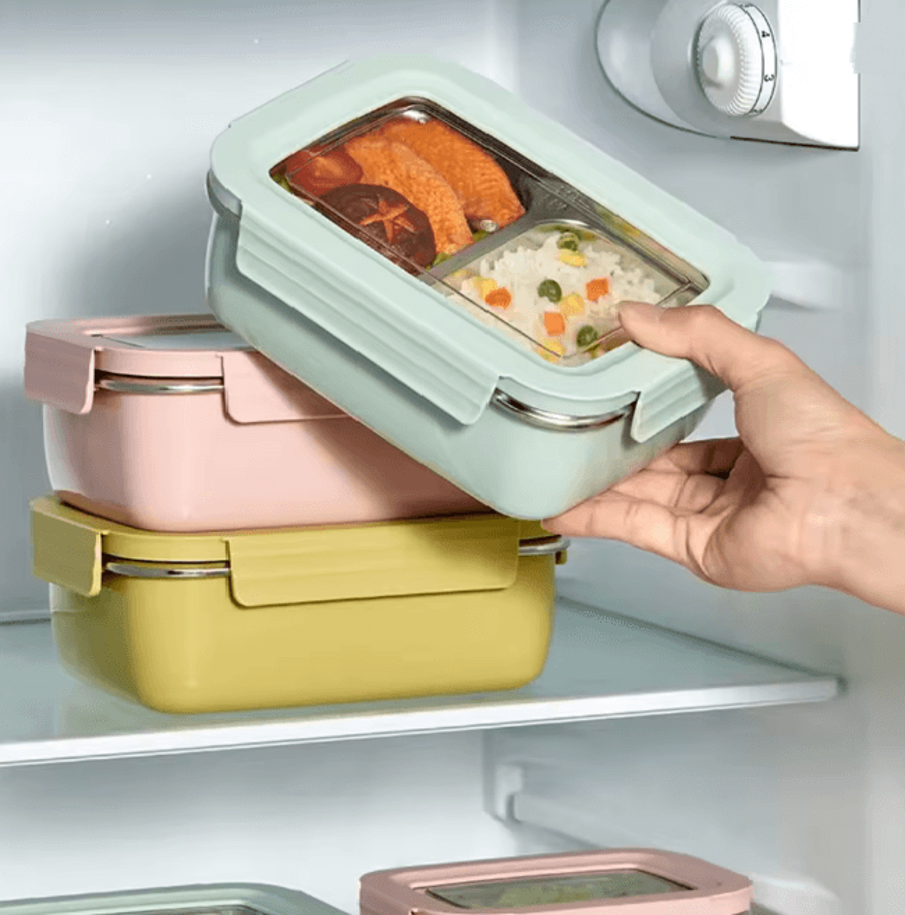 WORTHBUY Stainless Steel Bento Lunch Box Divided Sealed Food Container 2