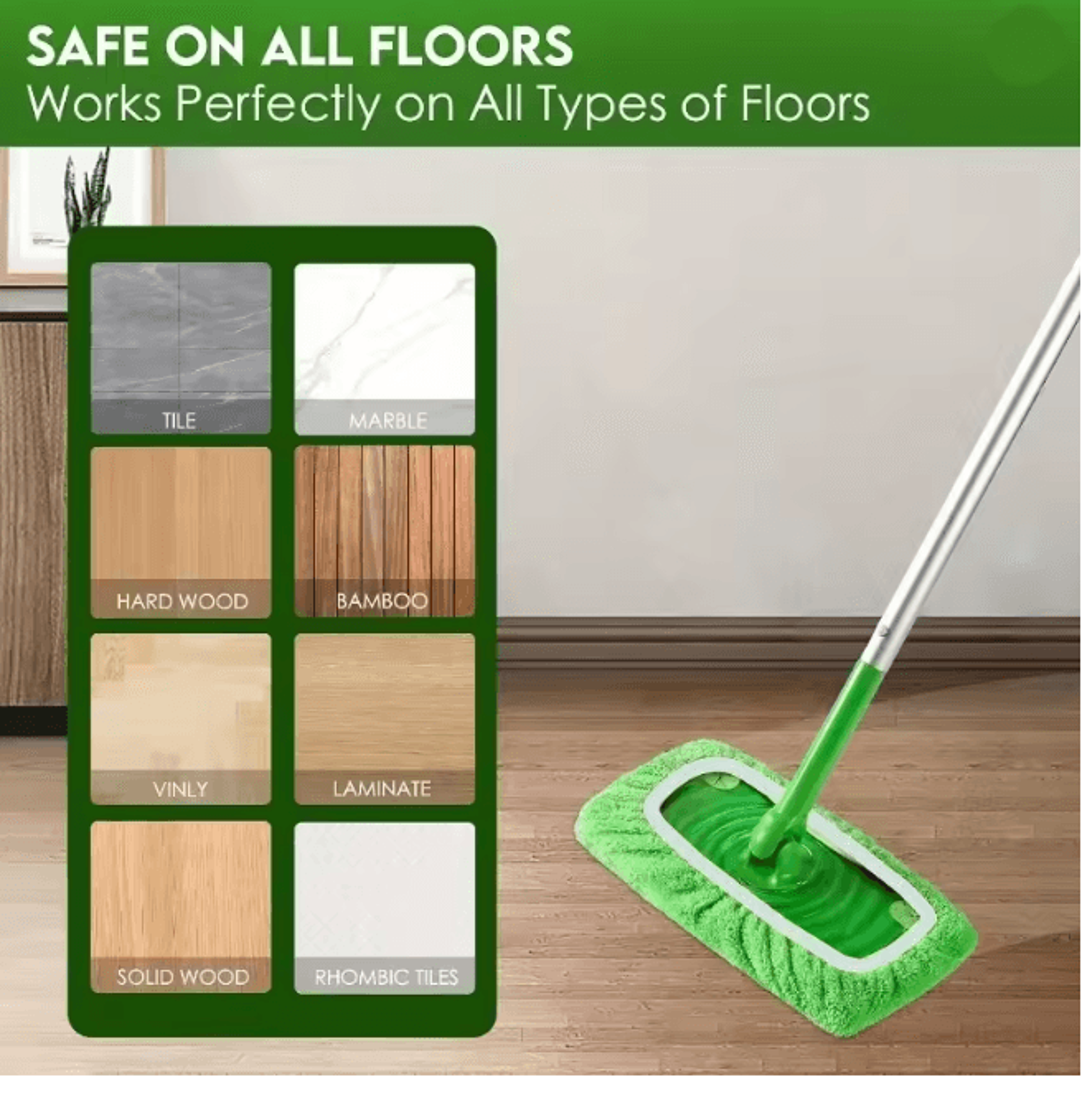 PureClean Reusable Mop Pads Ultra Absorbent Microfiber Cleaning Refills 3