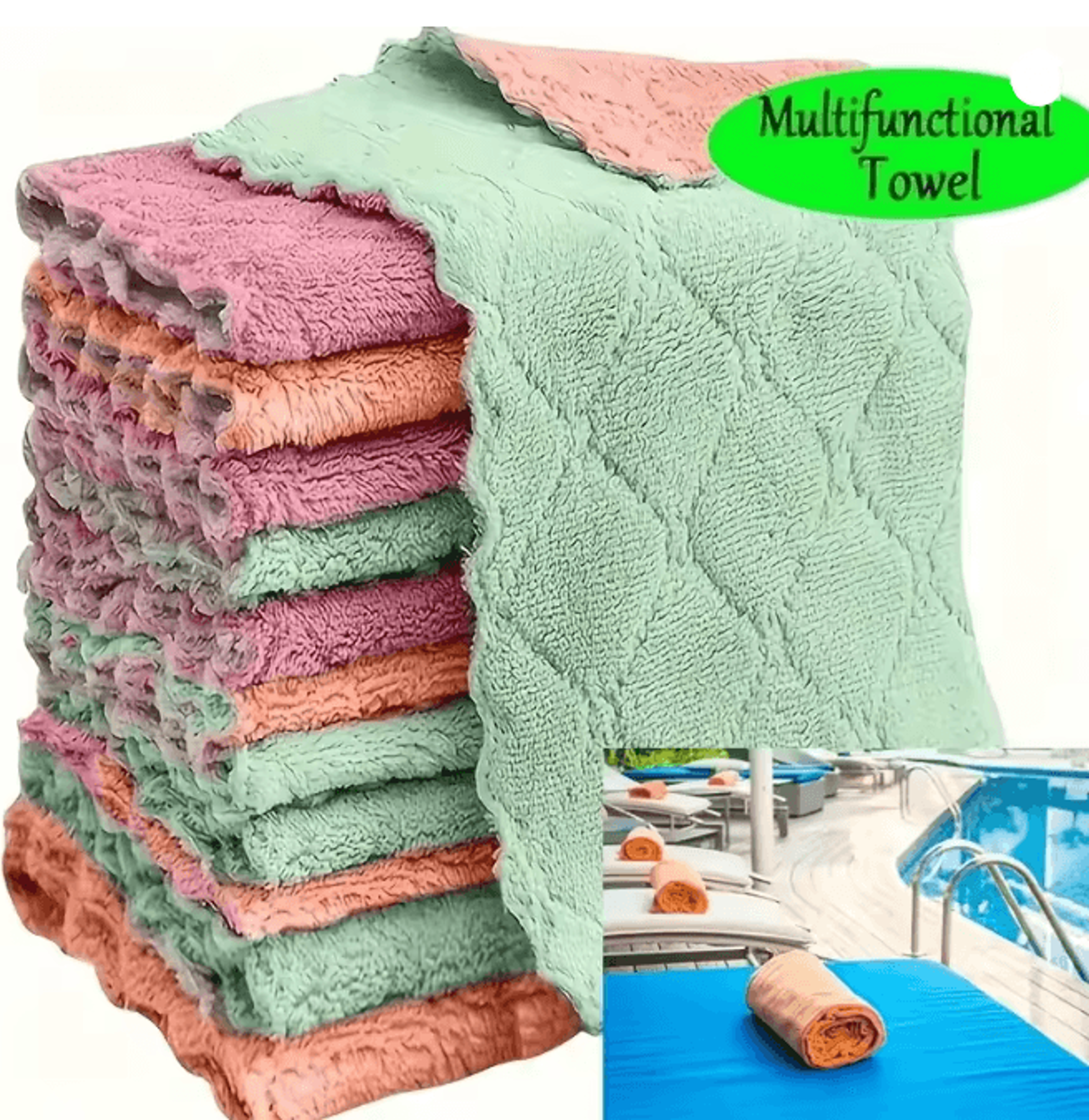 SoftClean Microfiber Kitchen Towels Ultra Absorbent Cleaning Cloth Set 8