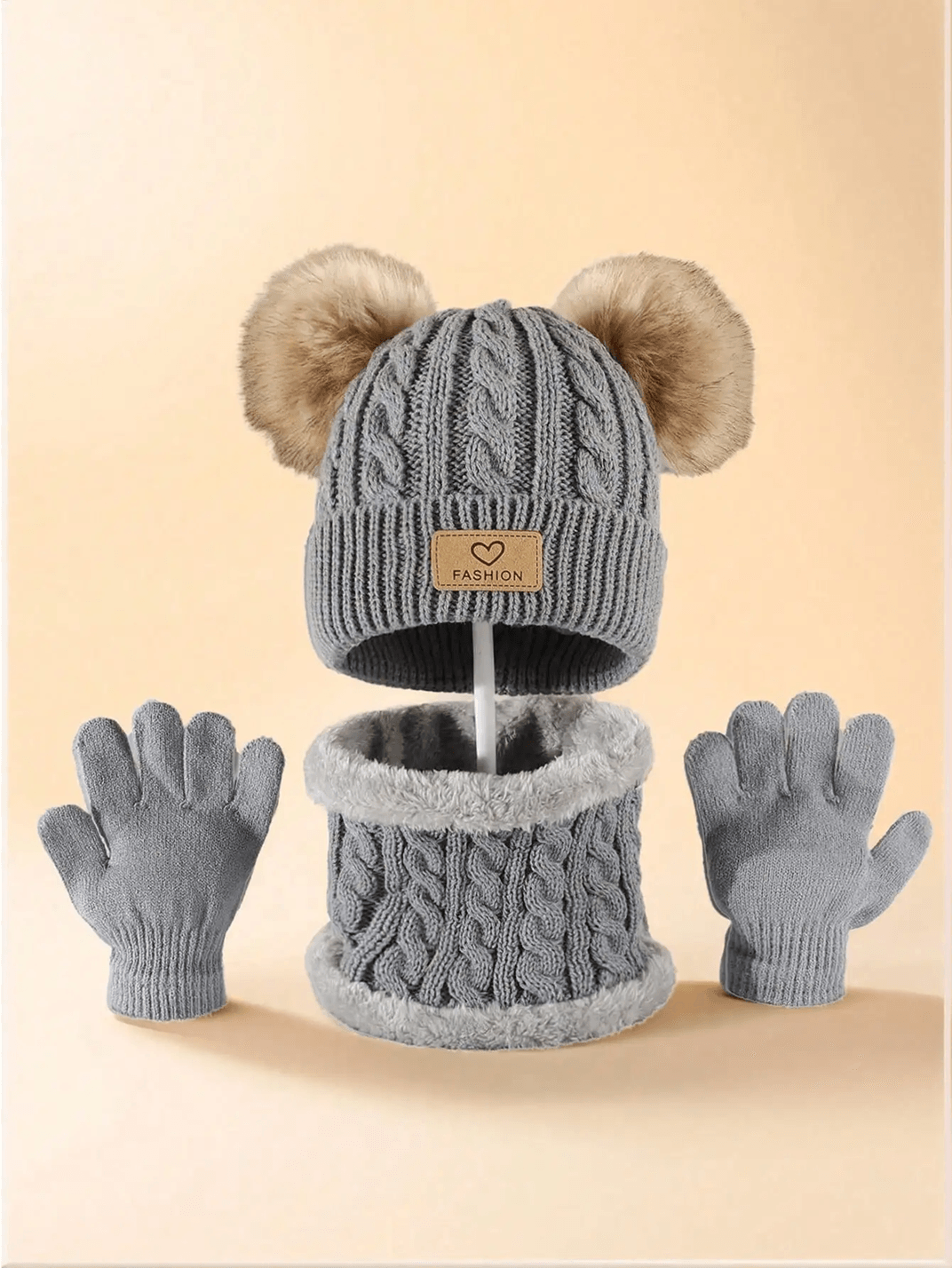 WarmNest Kids Winter Hat Scarf Gloves Set Cozy Cold Weather Accessories 2