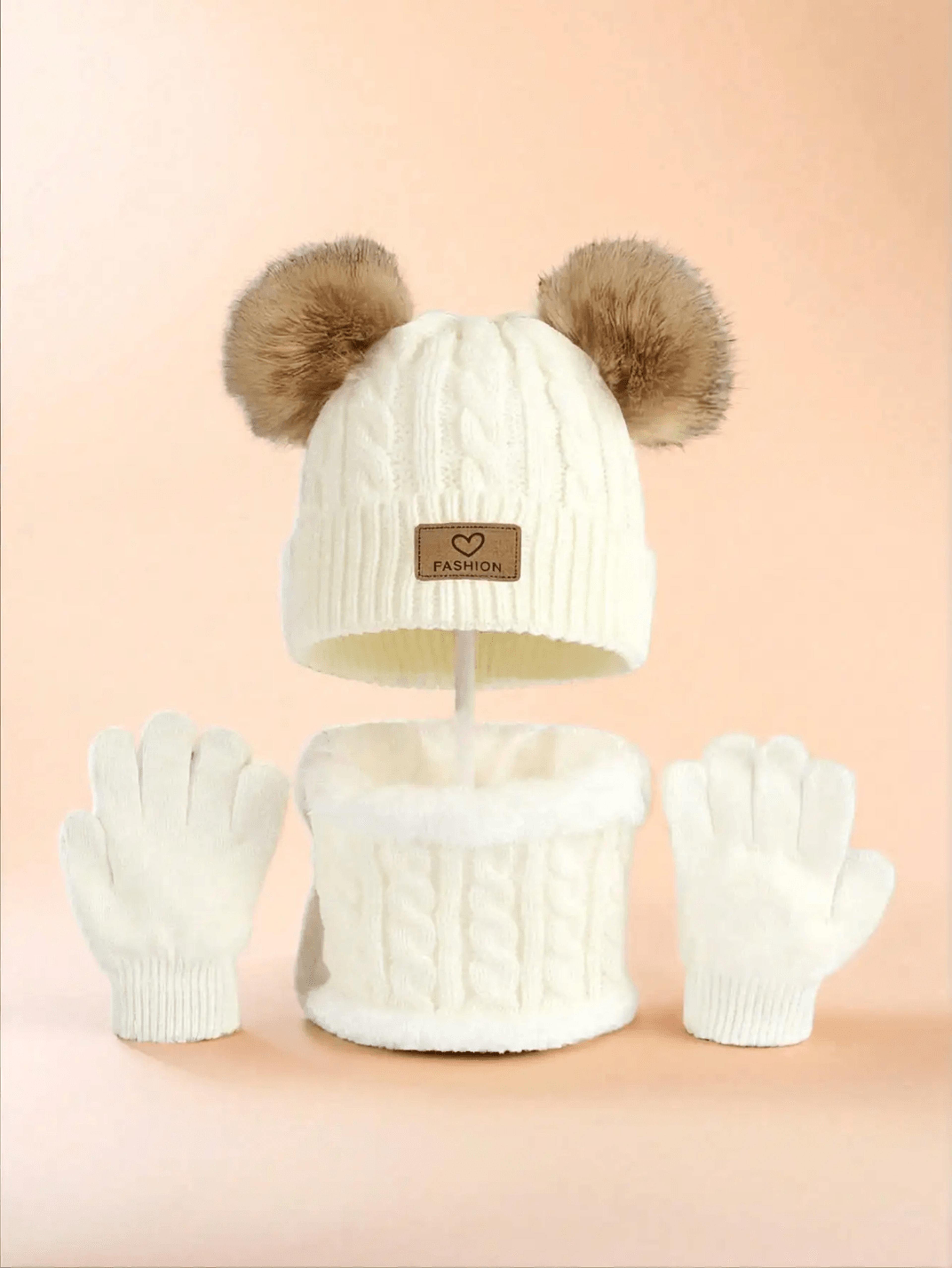 WarmNest Kids Winter Hat Scarf Gloves Set Cozy Cold Weather Accessories 3