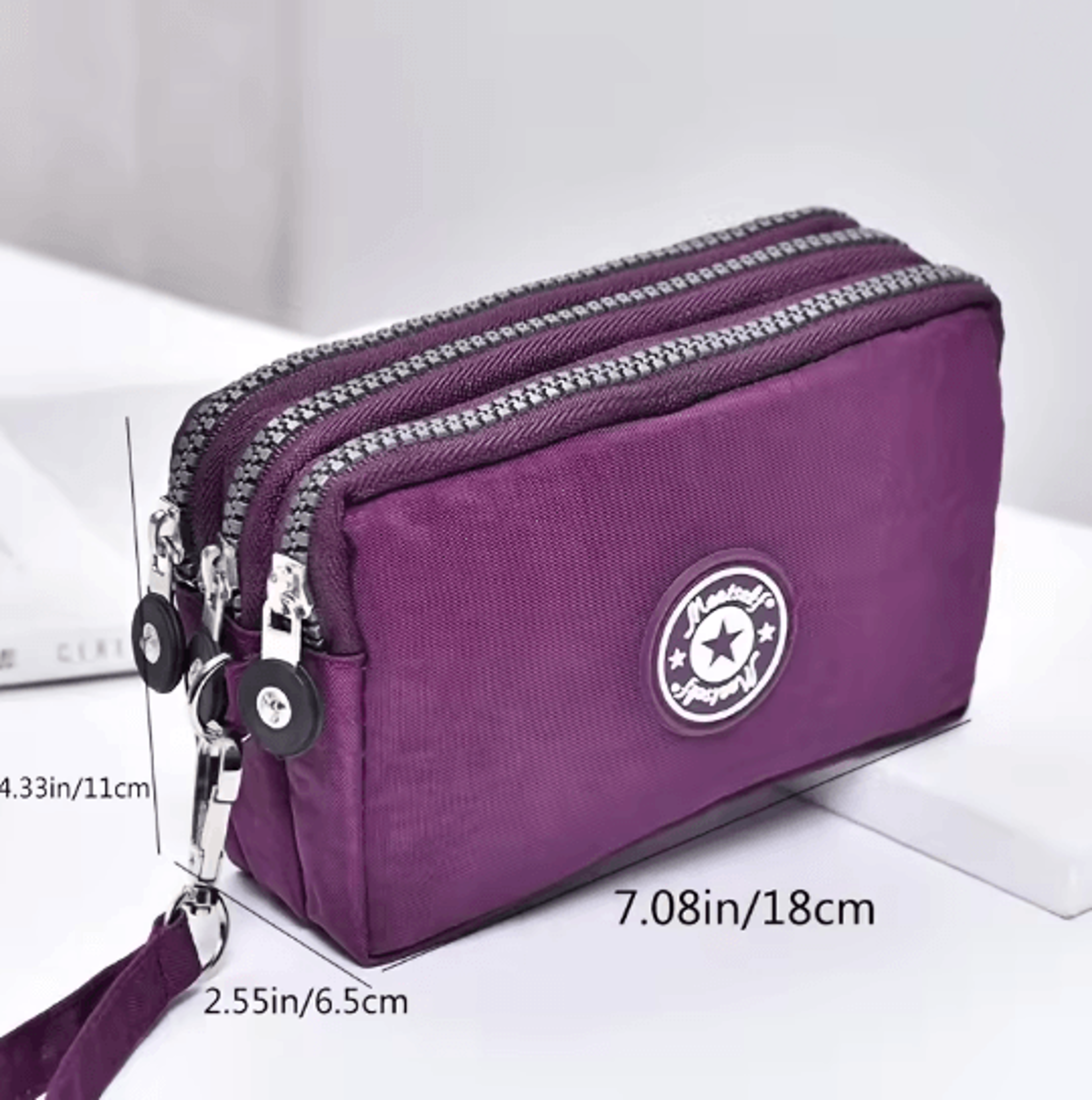SoftCarry Womens Wrist Phone Purse Three Layer Zipper Handbag 12