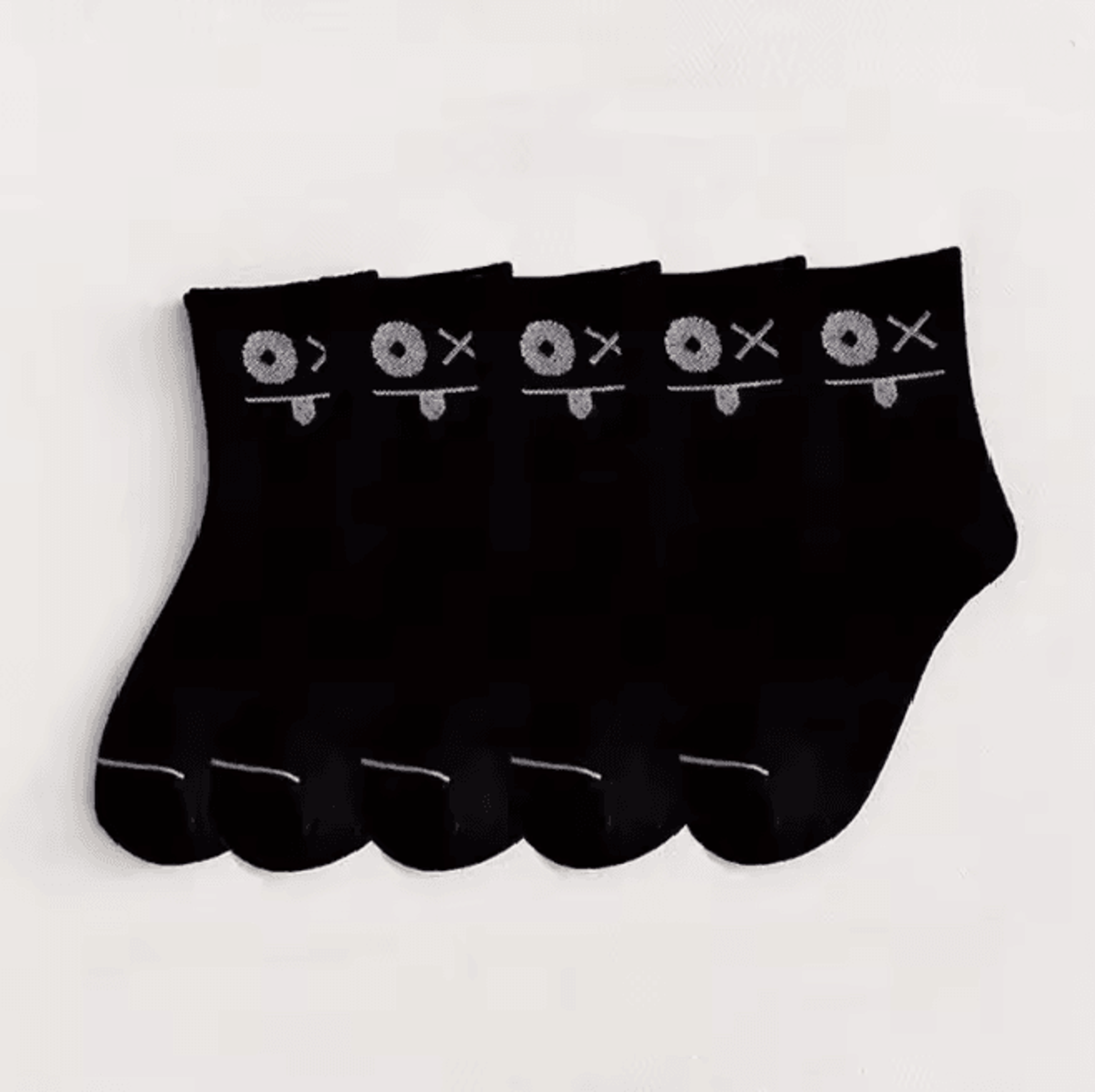 Cute Expression Ankle Socks For Women Fun Printed Cotton Socks Set 8