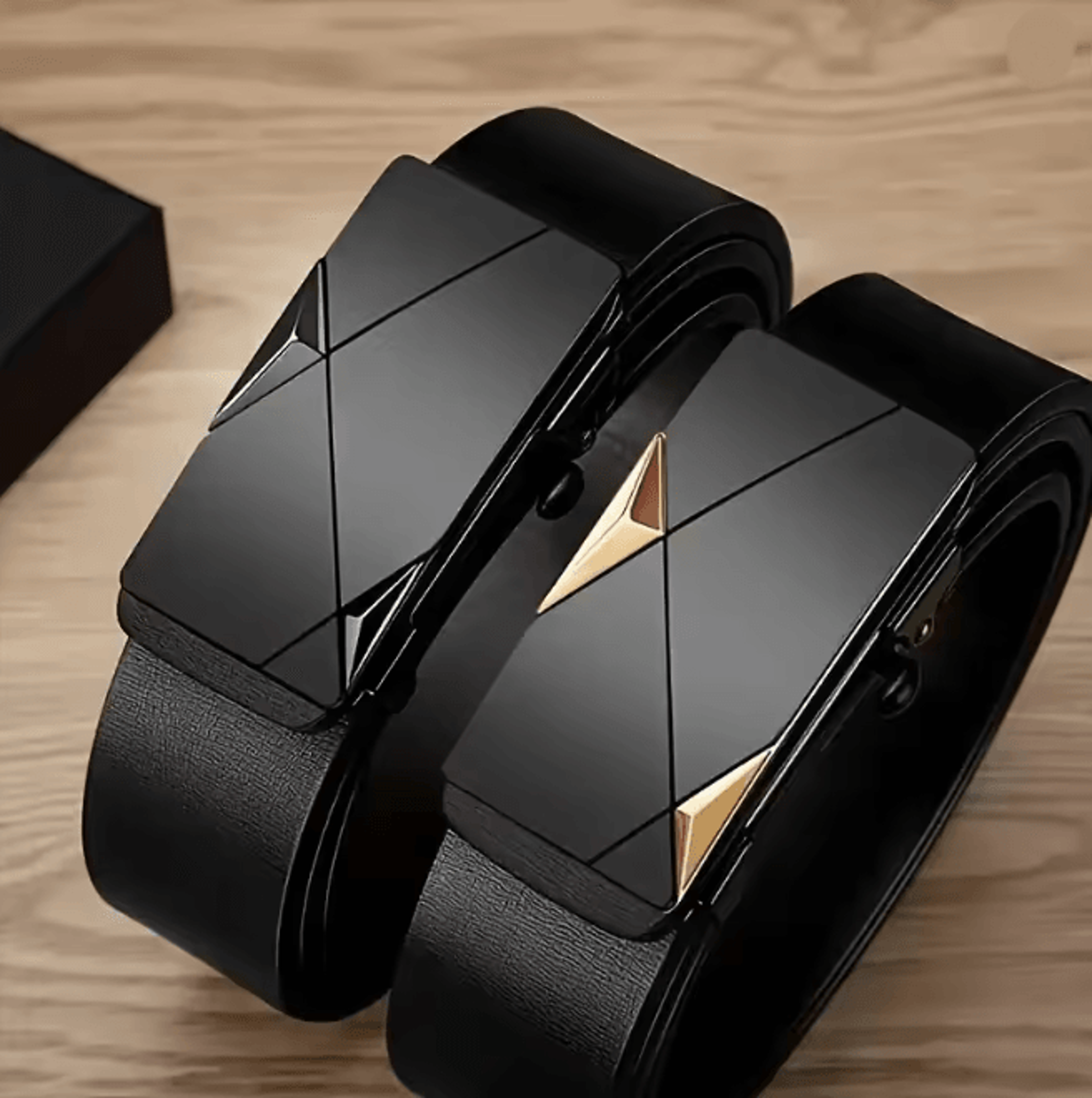 Mens PU Leather Automatic Buckle Belt Classic Business Casual Style 0