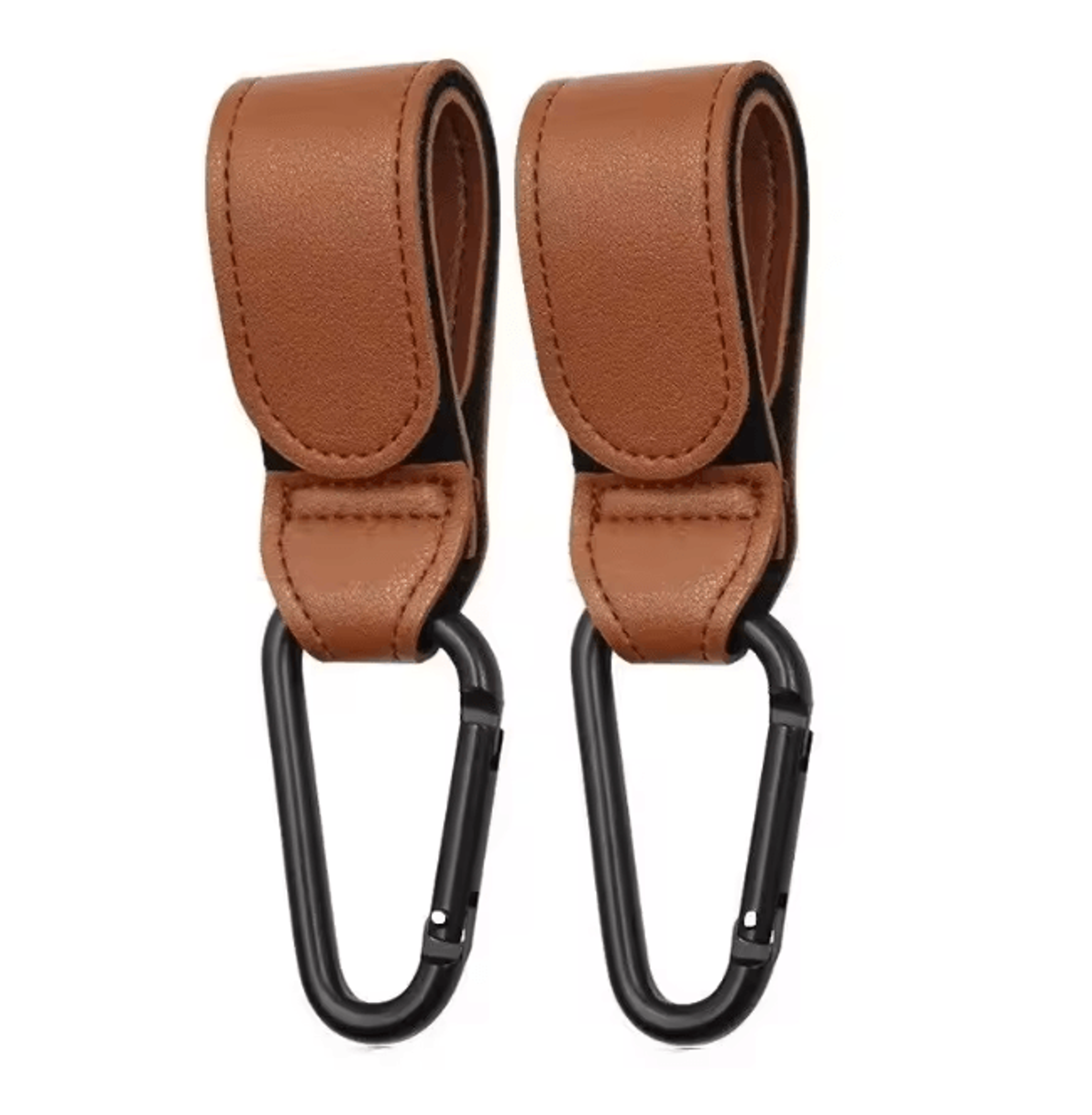Leather Baby Stroller Hooks Adjustable Pram Bag Organizer Set 5