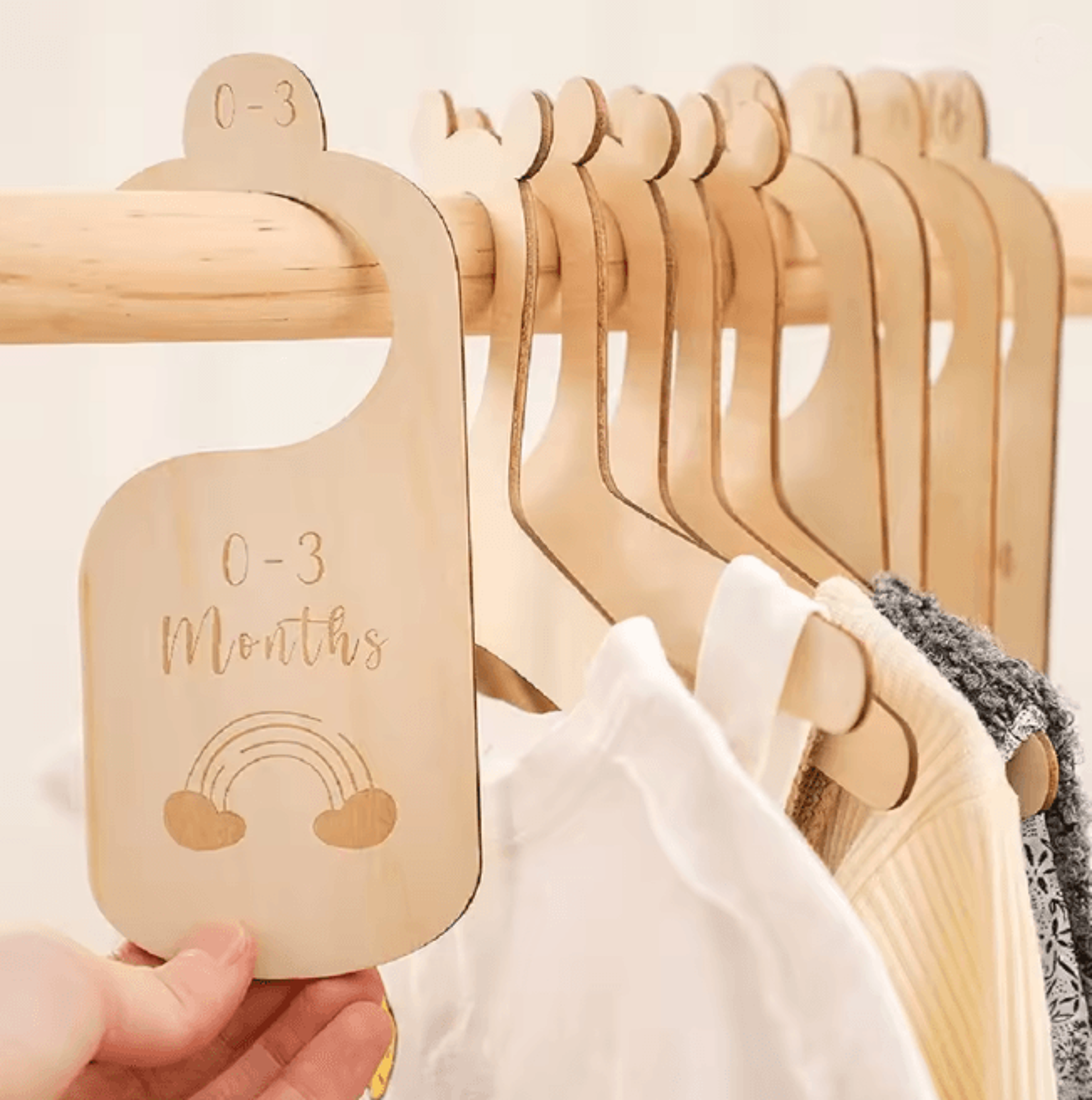 Wooden Baby Monthly Milestone Cards Newborn Photography Props Set 3
