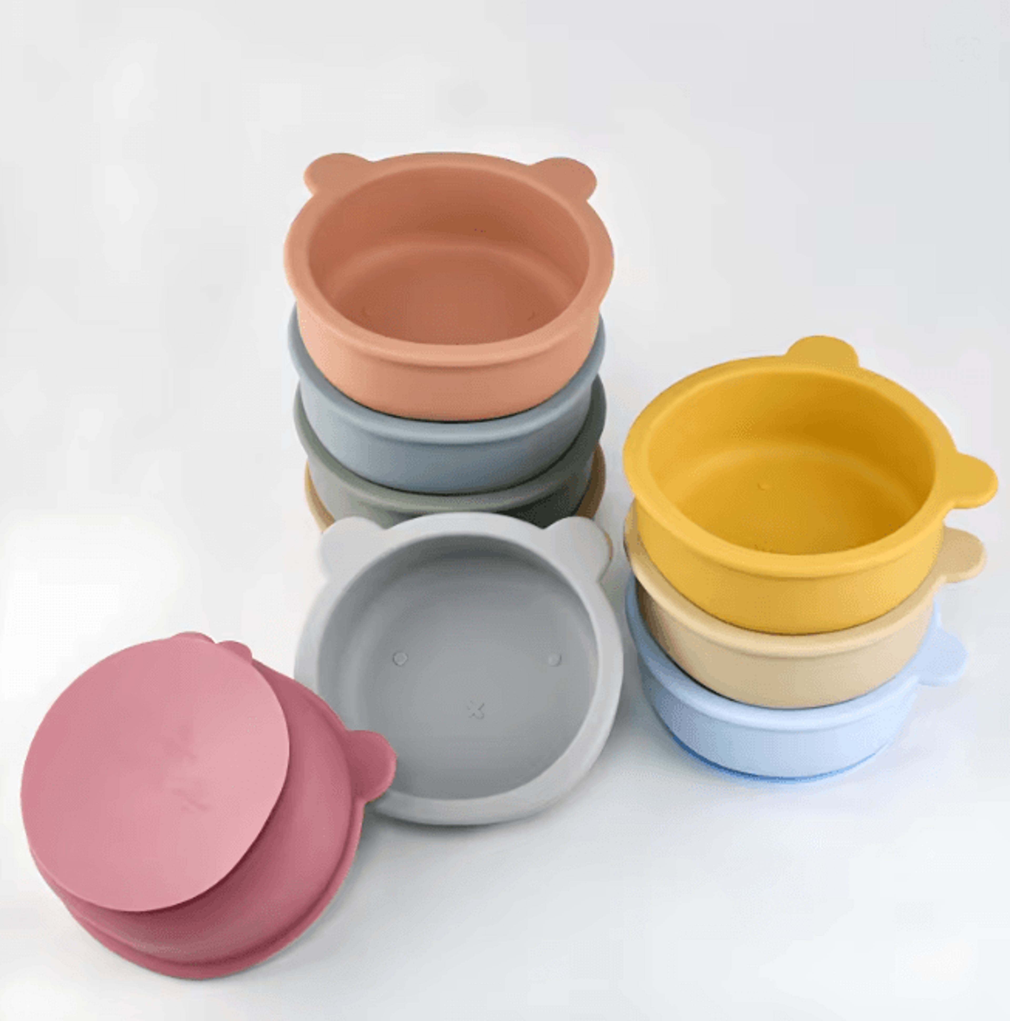 Baby Silicone Suction Bowl Snail Design Learning To Eat Feeding Bowl 1