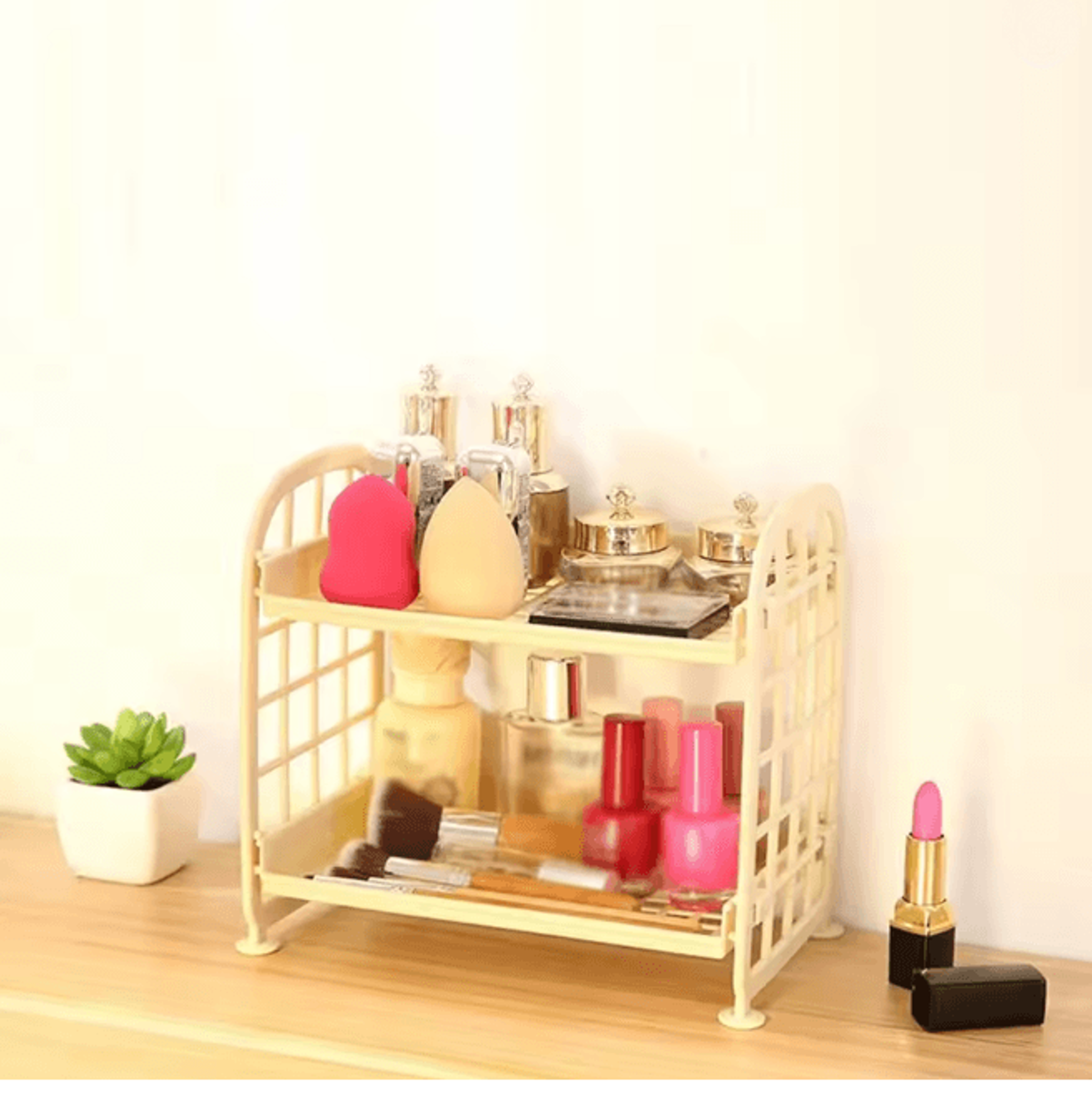 Desktop Storage Shelf Multi Tier Organizer For Office And Dorm Use 2