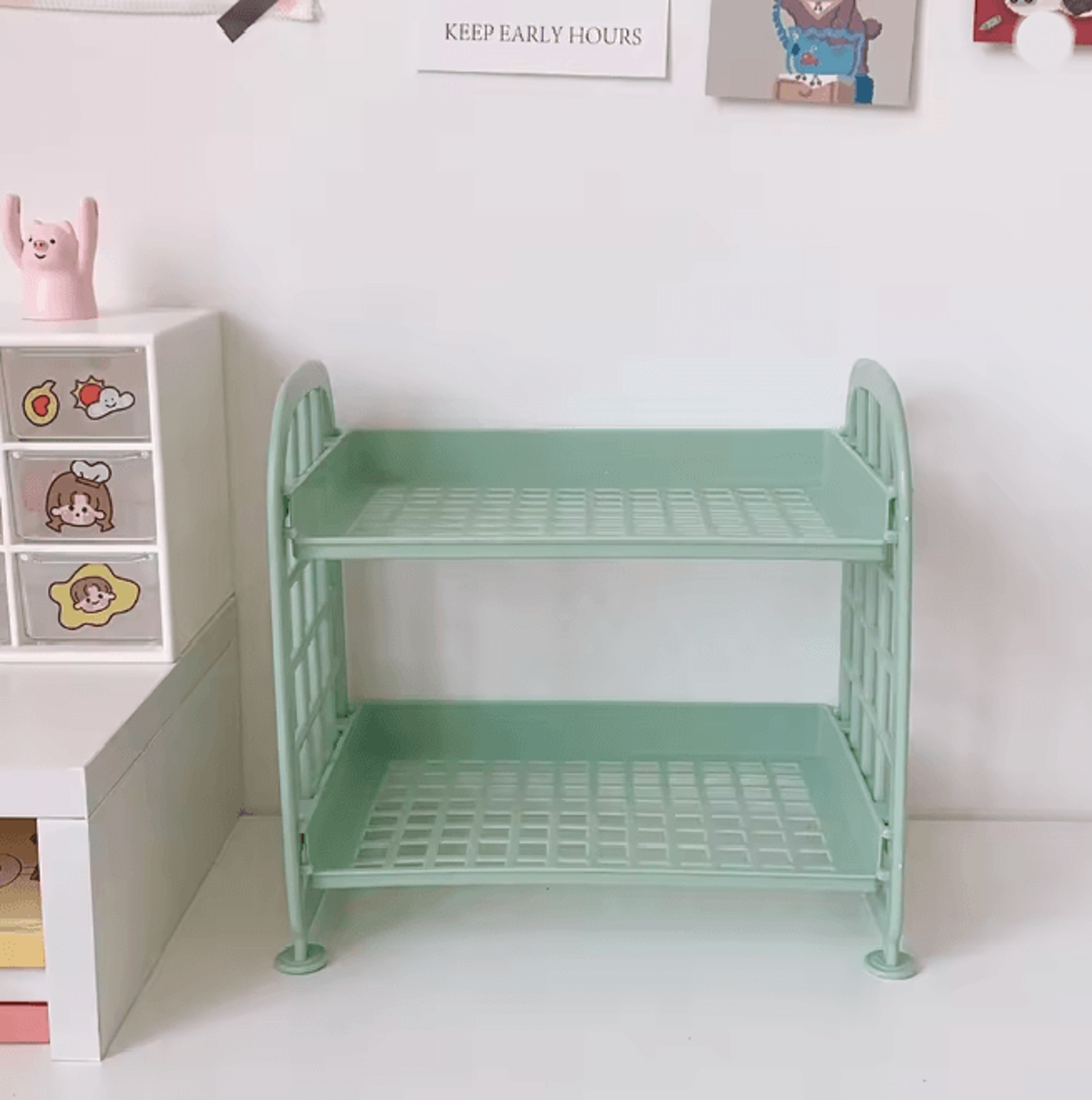 Desktop Storage Shelf Multi Tier Organizer For Office And Dorm Use 7