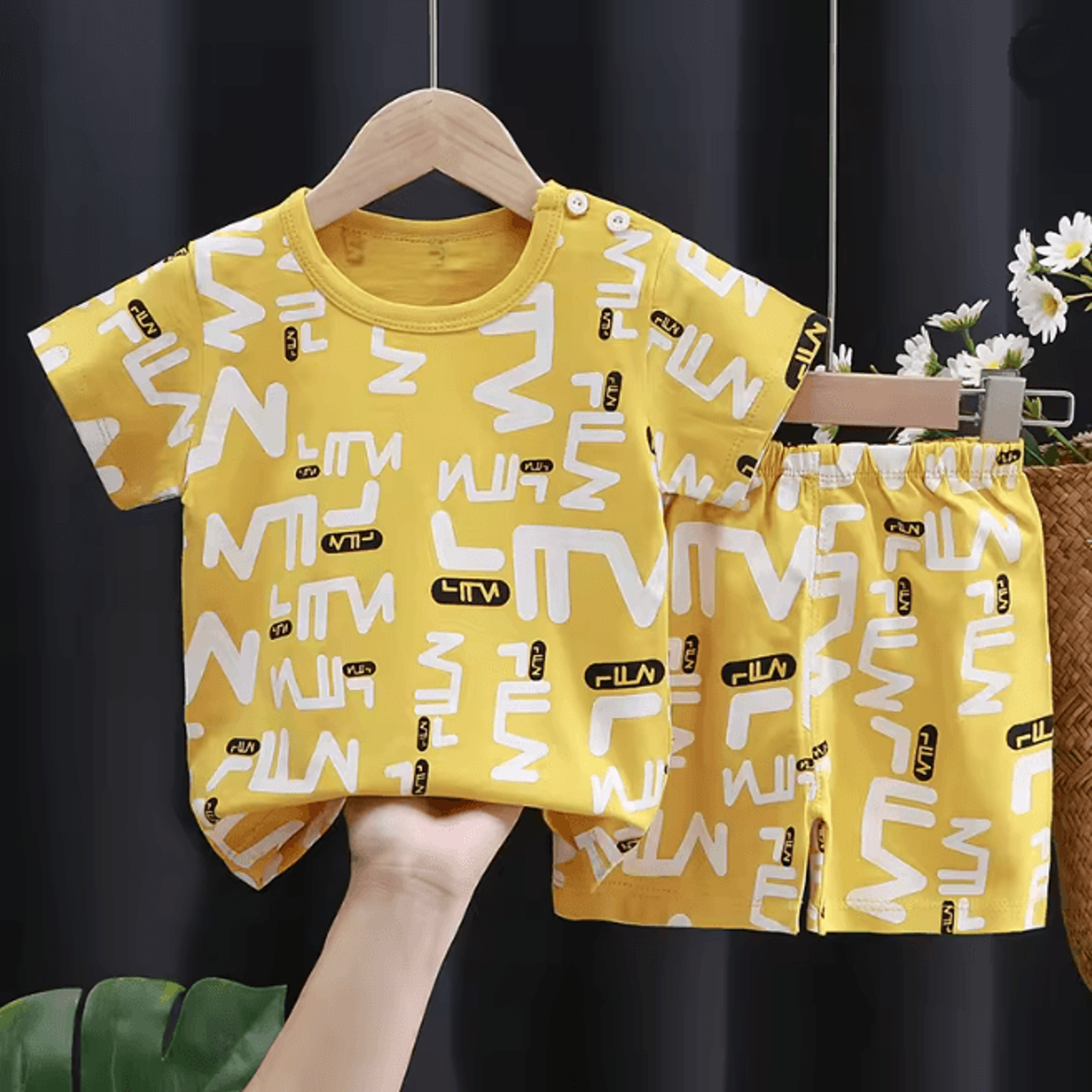 Kids Summer Cotton Clothing Set Cartoon T Shirt And Shorts Outfit 11
