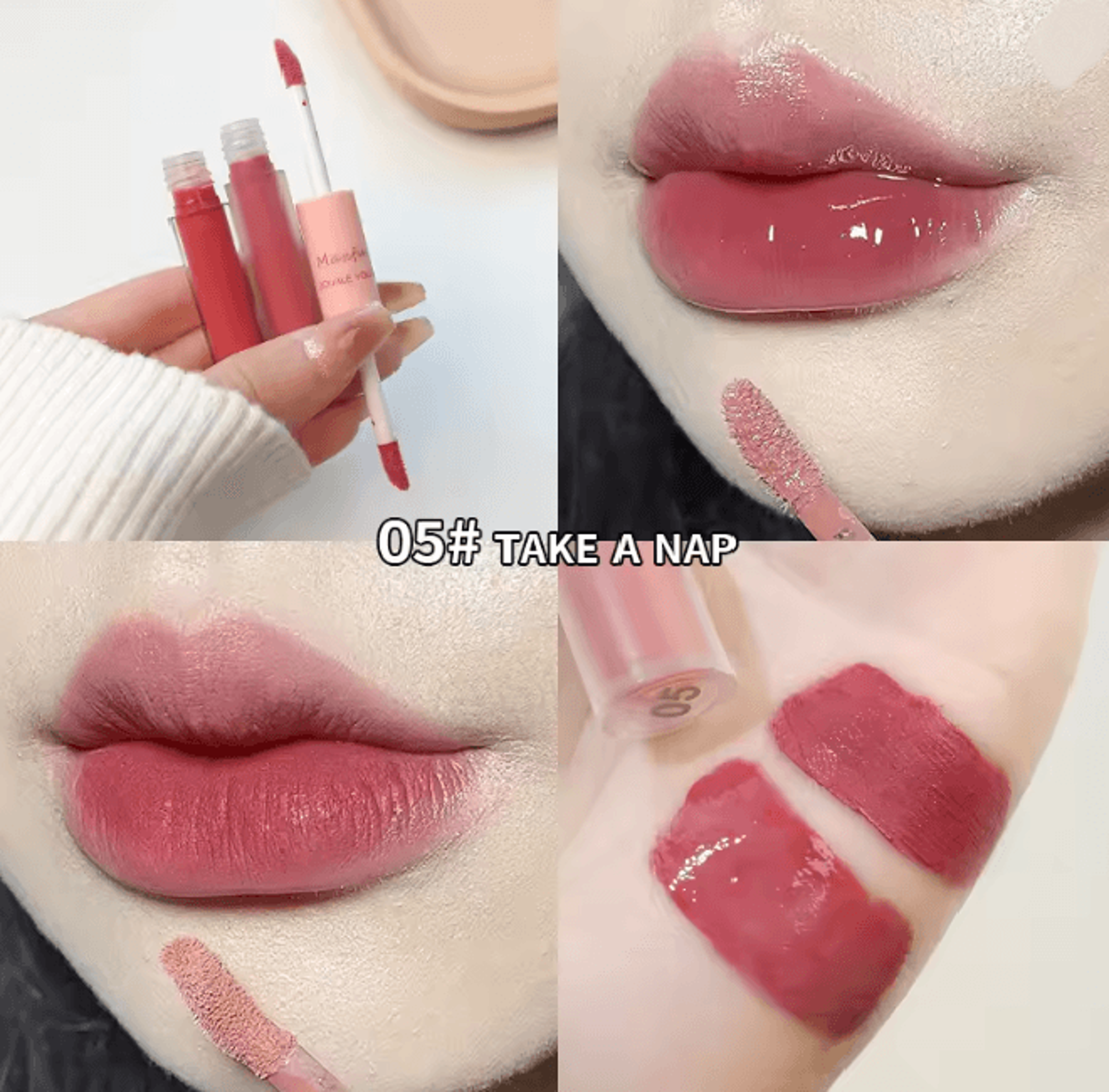 Double End Lip Glaze Gloss And Matte Long Lasting Lip Color 8