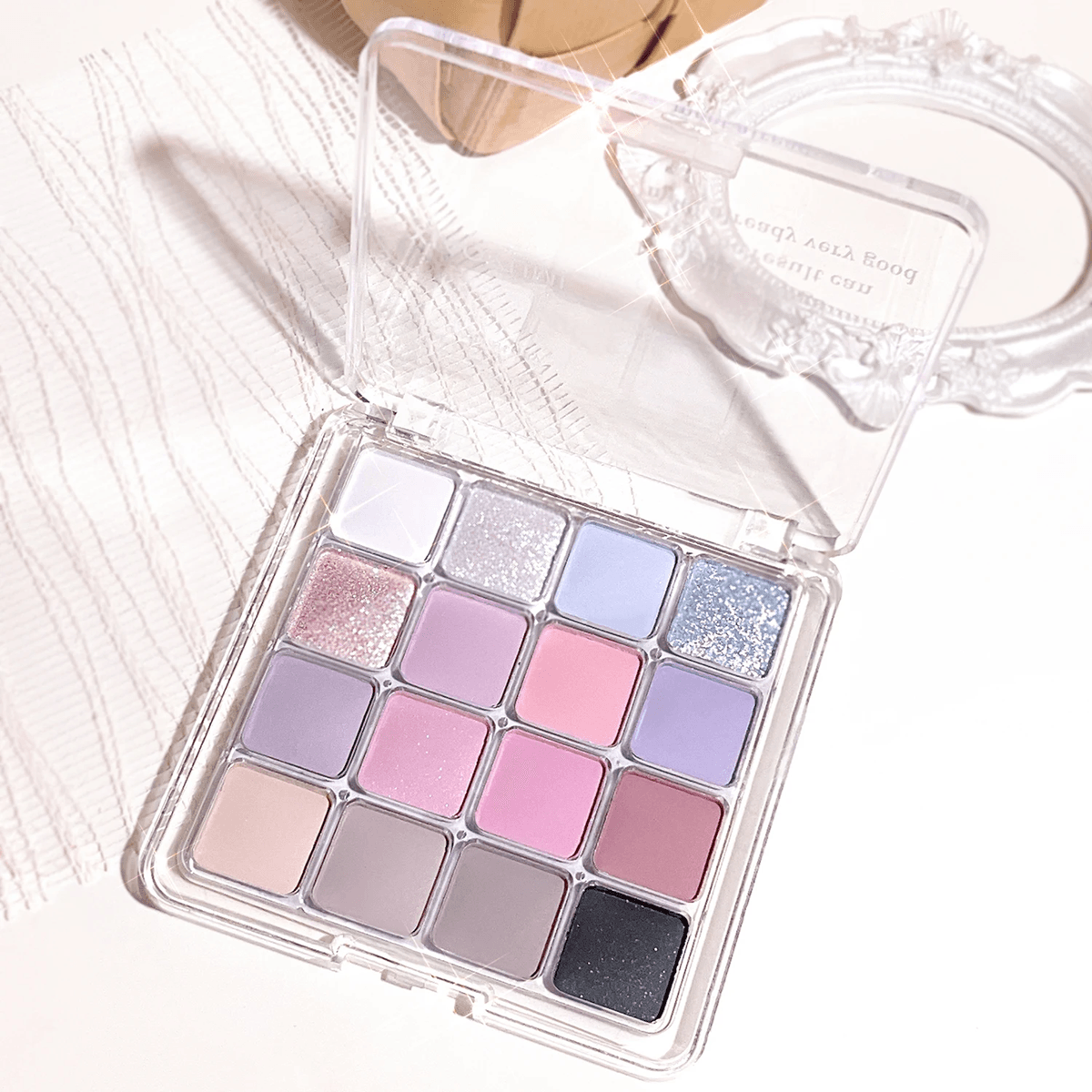 Sixteen Color Sunset Earth Tone Eyeshadow Palette Pearl And Matte 1