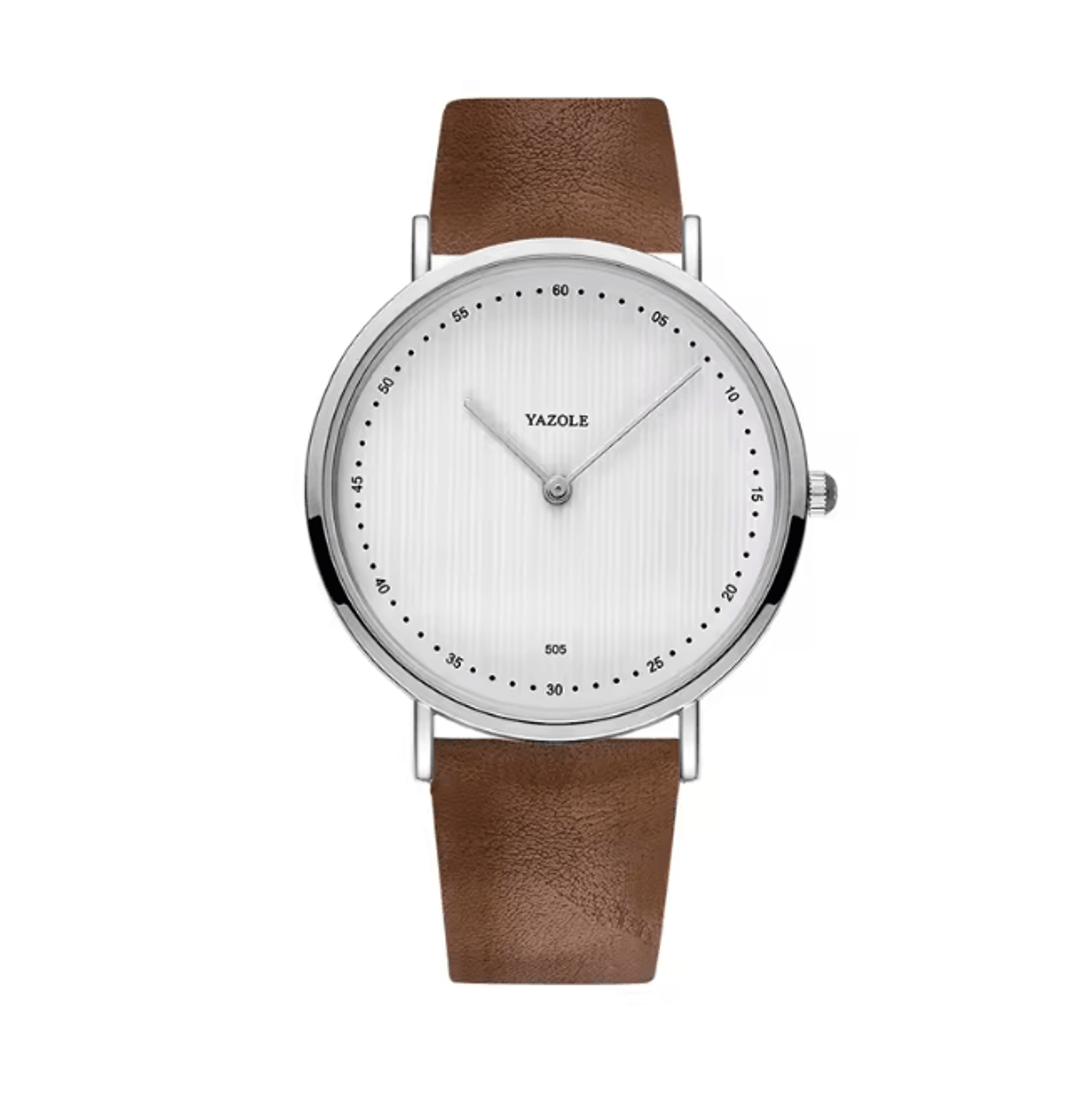 Mens Military Style Quartz Watch Genuine Leather Strap 11