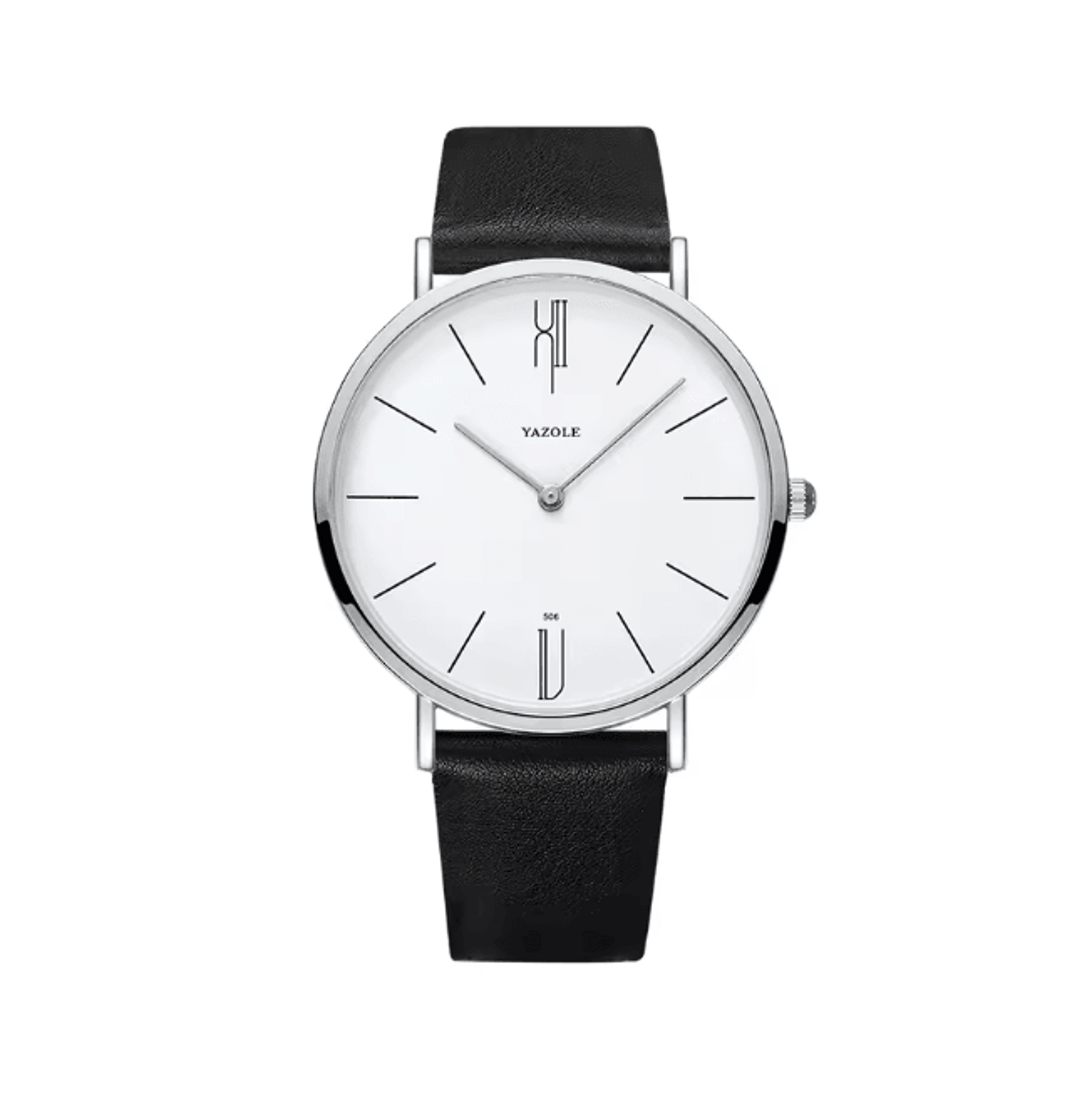 Mens Military Style Quartz Watch Genuine Leather Strap 6