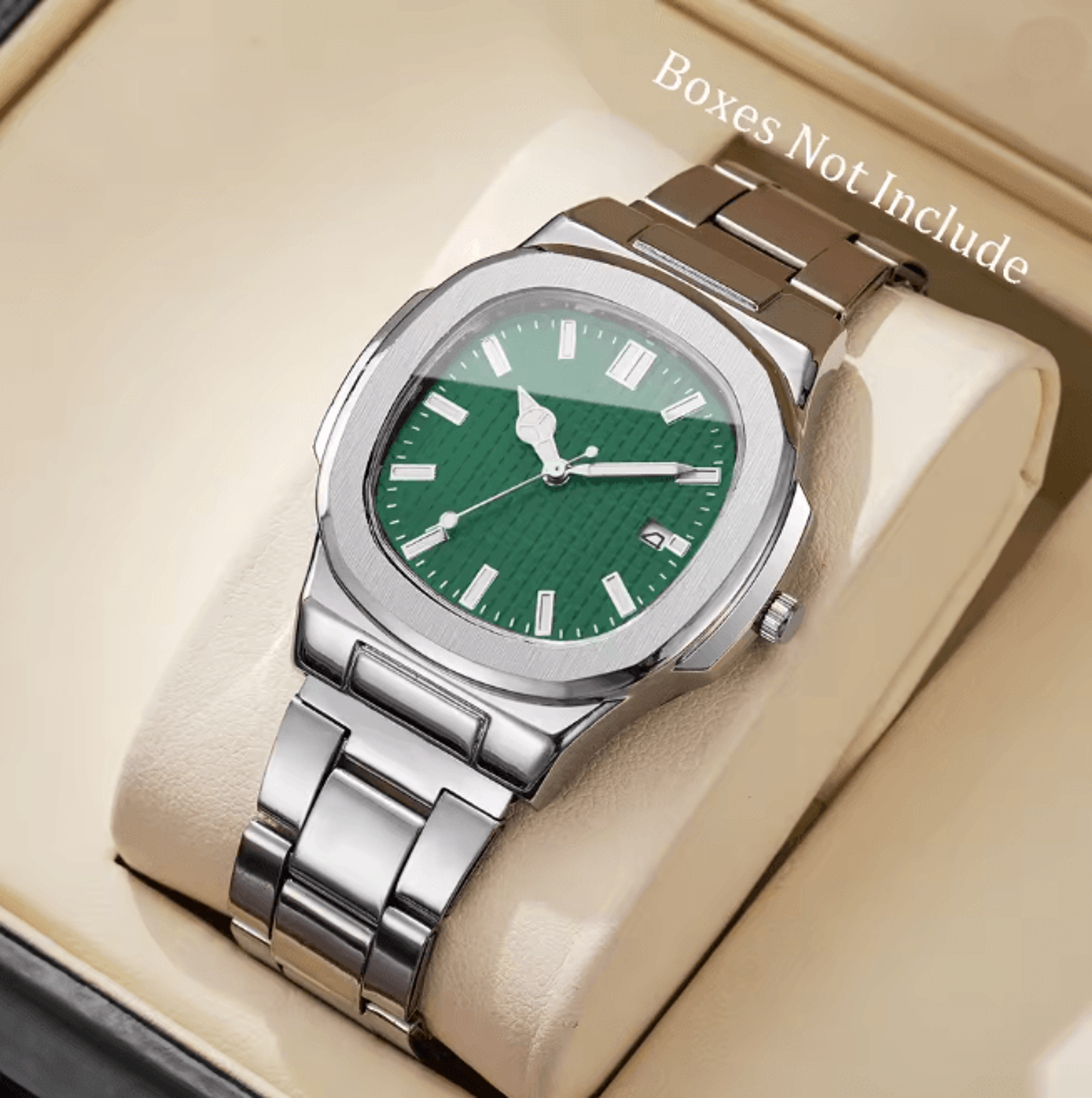 Luxury Square Dial Mens Quartz Watch Stainless Steel Business Style 8