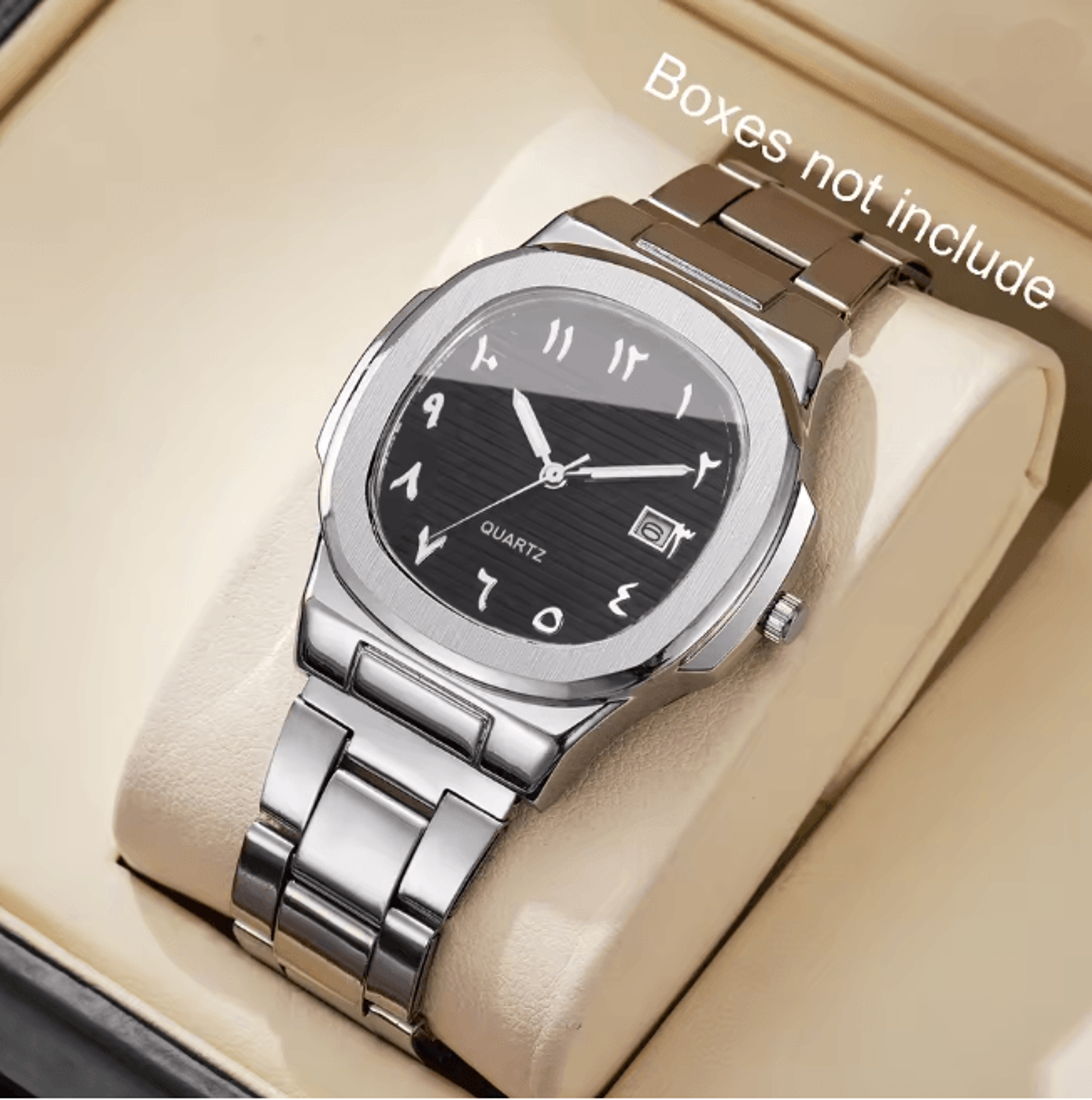 Luxury Square Dial Mens Quartz Watch Stainless Steel Business Style 15