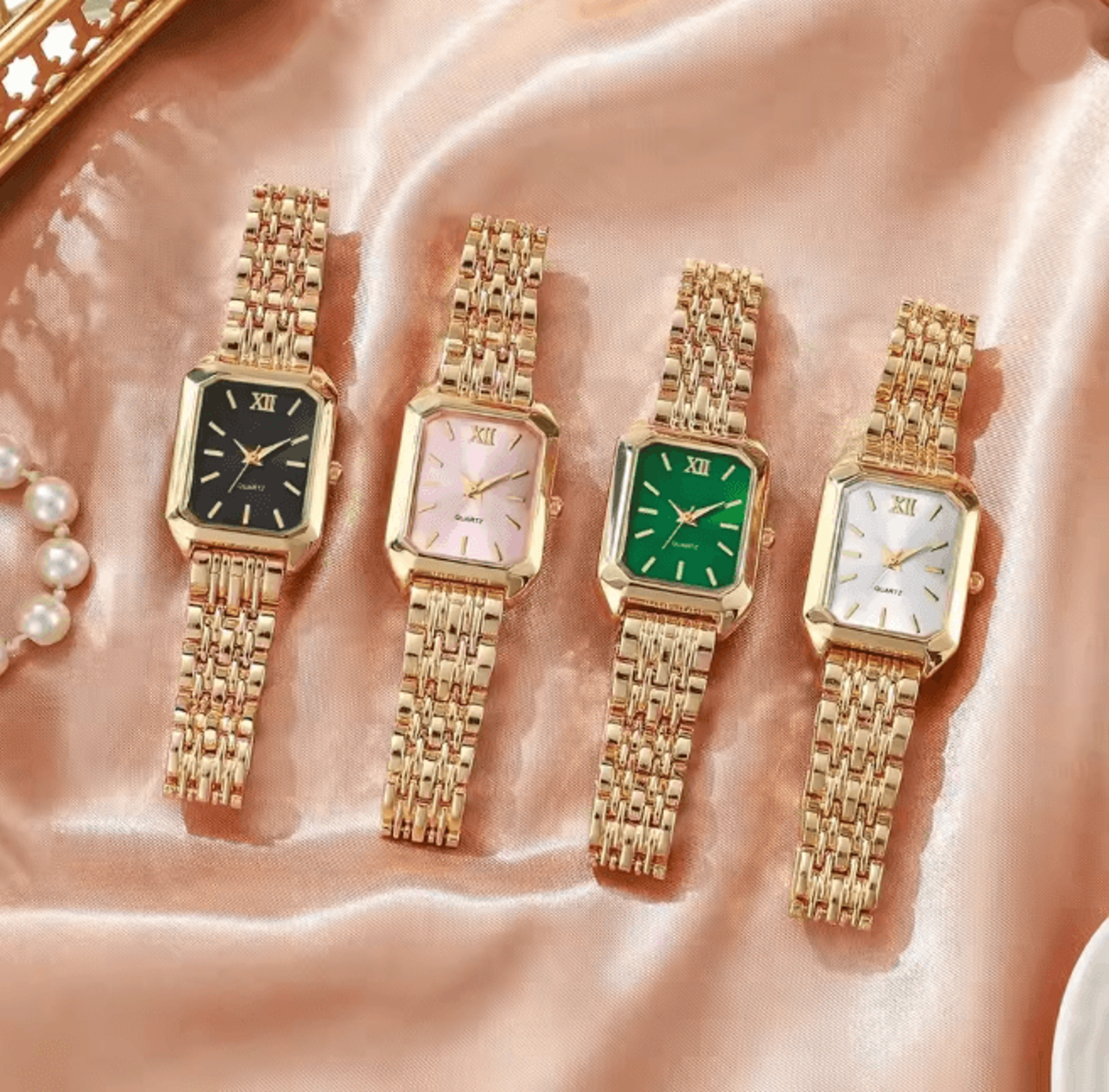 rectangle womens quartz watch elegant luxury analog style